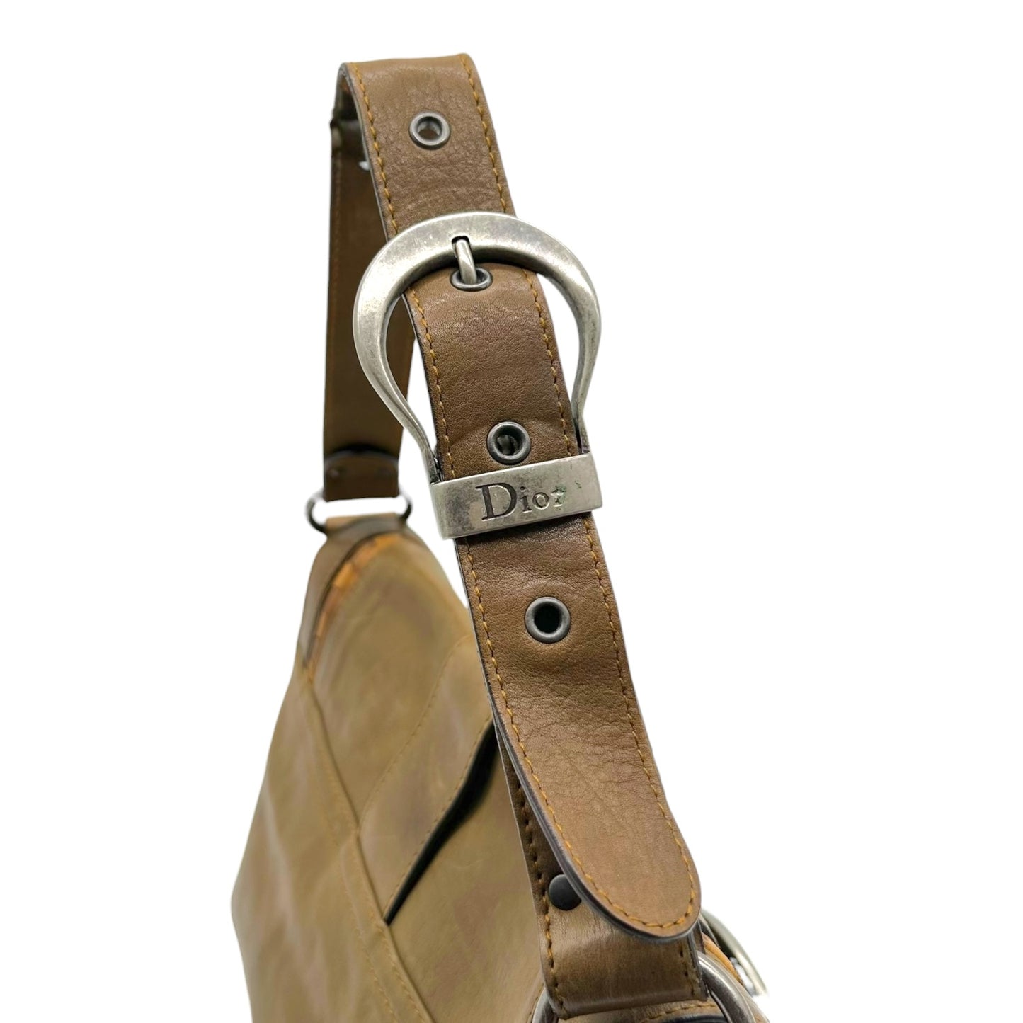 Christian Dior Brown Leather Gaucho Shoulder Bag