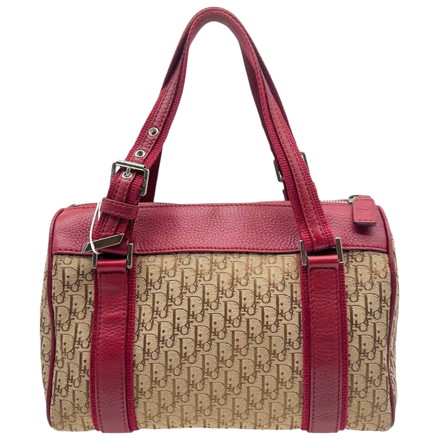 Christian Dior Burgundy & Tan Trotter Monogram Street Chic Small Bowler Bag