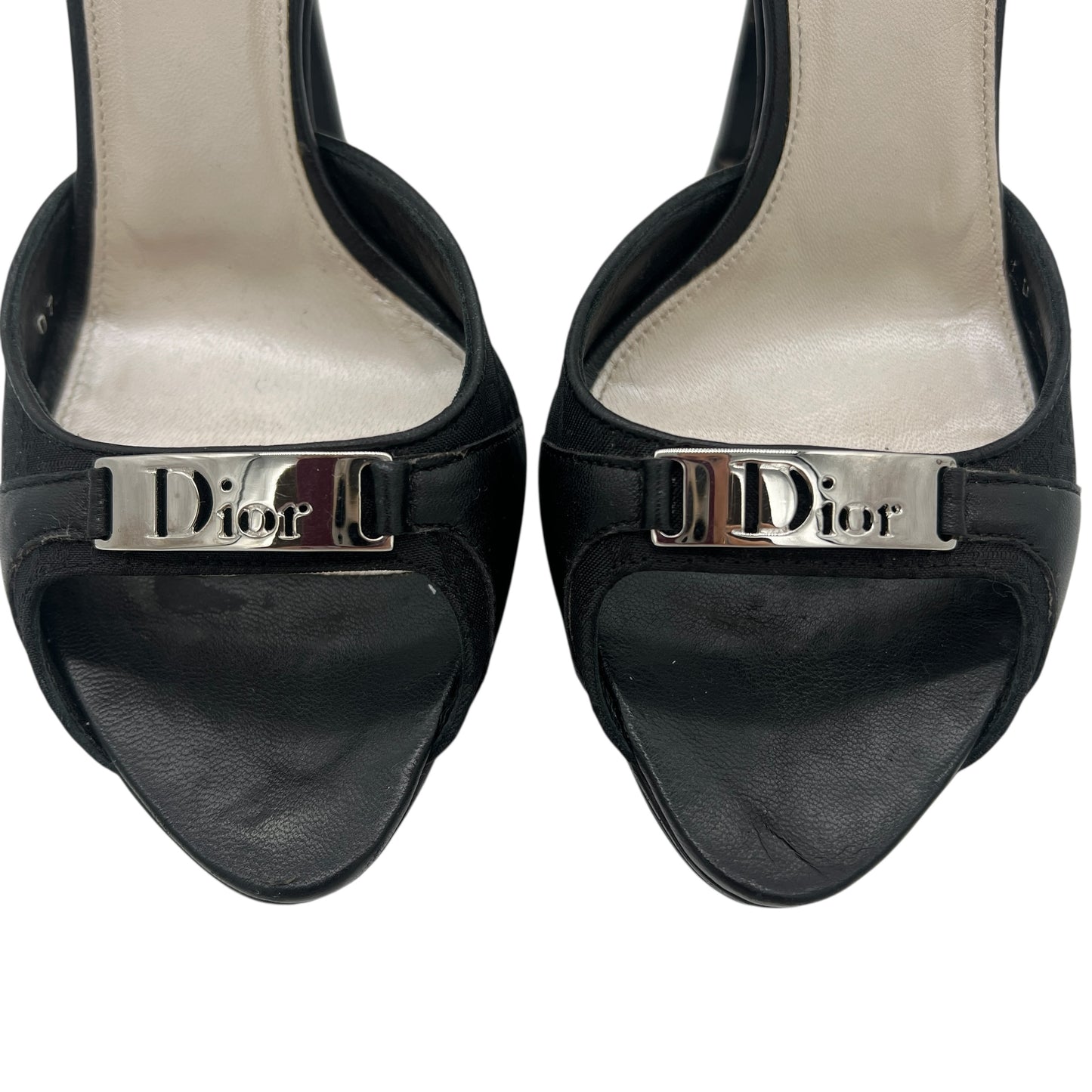 Christian Dior Black Logo Slingback Heeled Sandals - Outfit Repeater