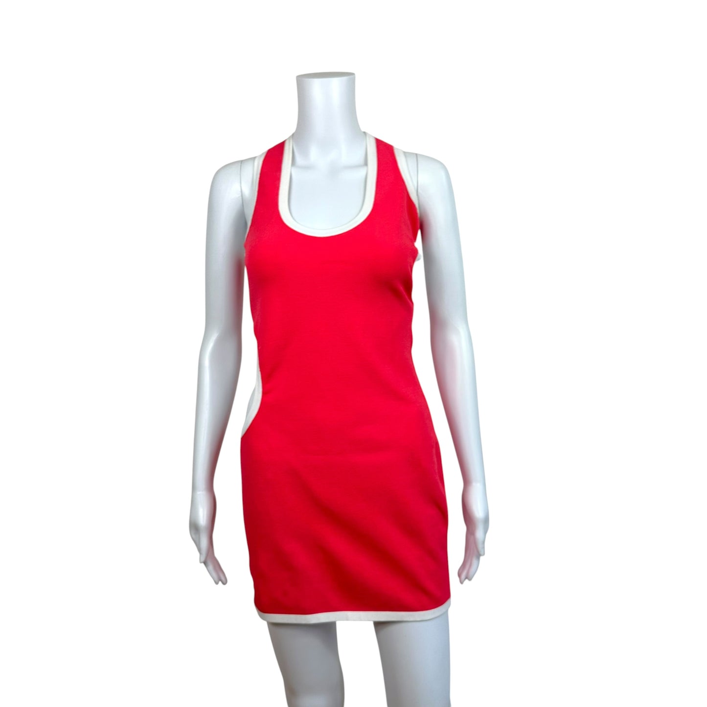 Dsquared2 Red & White Cut-Out Mini Dress