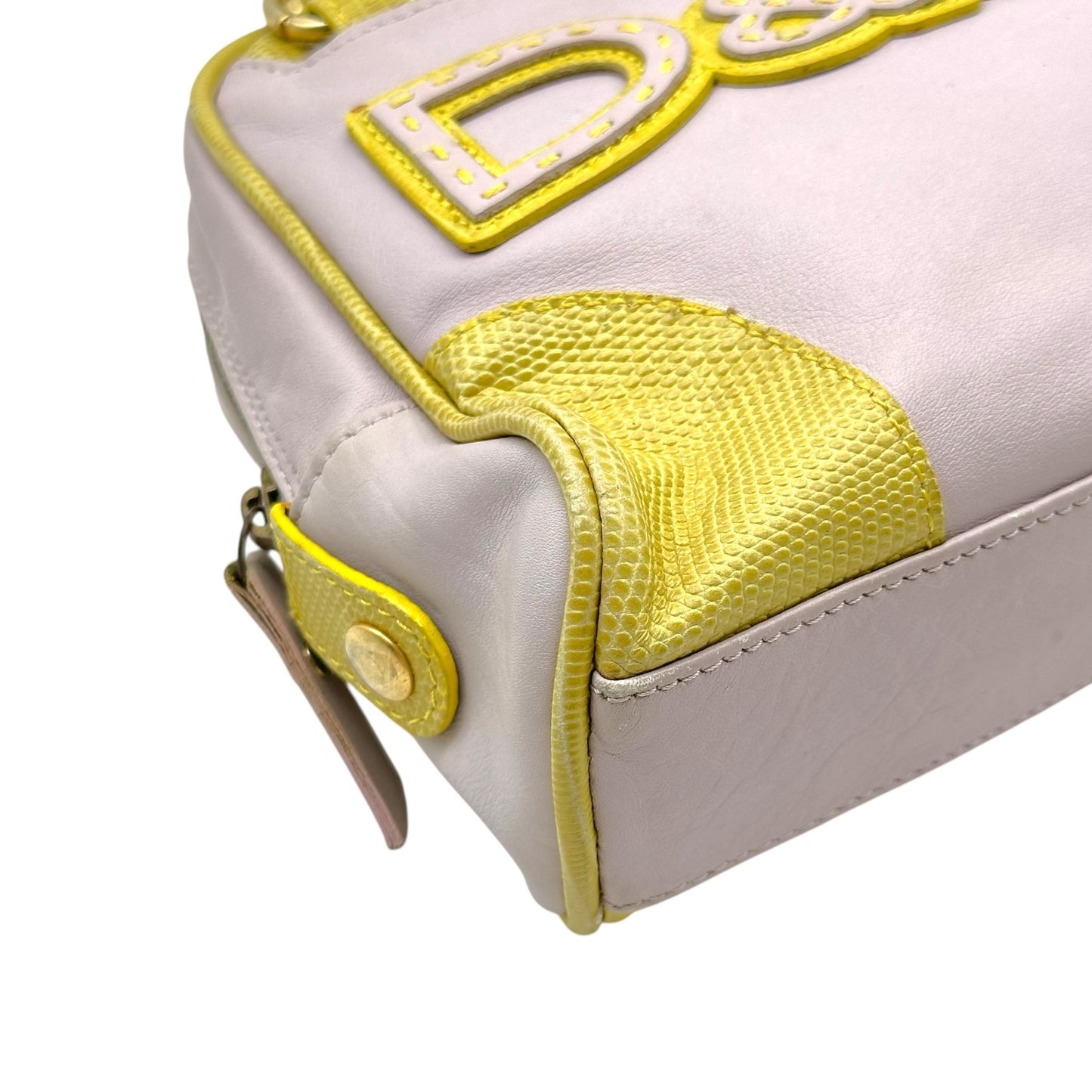 D&G Dolce & Gabbana Lavender & Yellow Mini Logo Bowler Bag