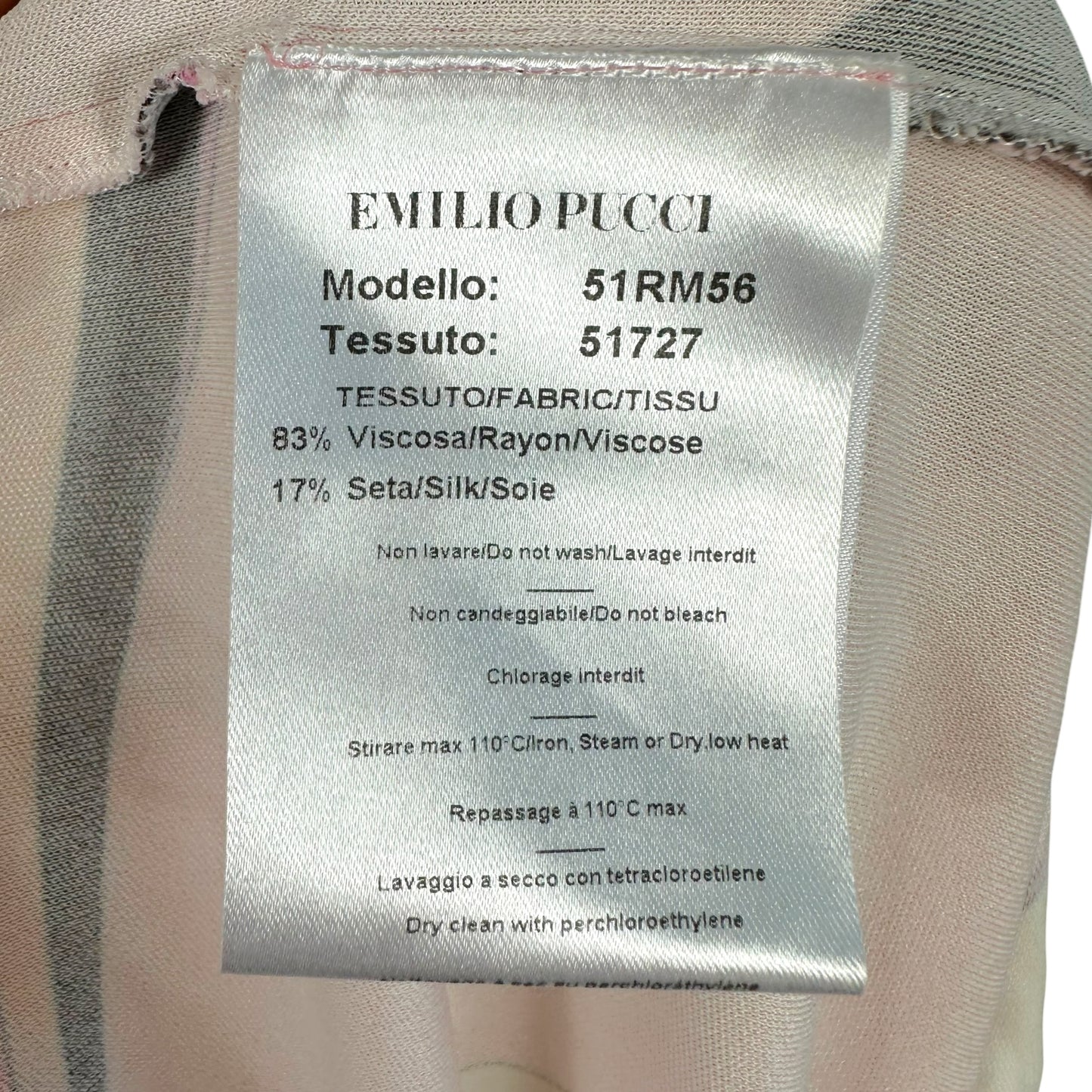 Emilio Pucci Pink & Brown Printed Straight Neckline Tank Top