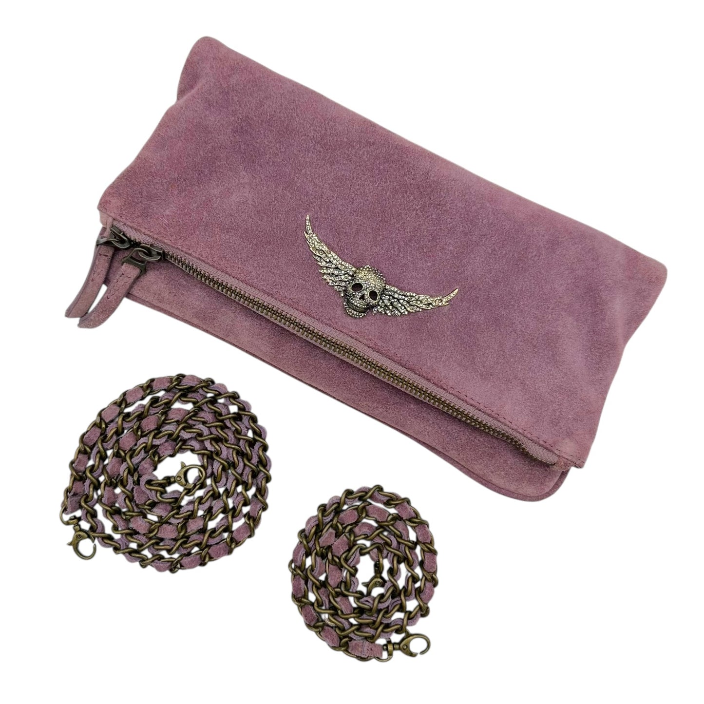 Zadig & Voltaire Purple Suede 2-Way Clutch Bag