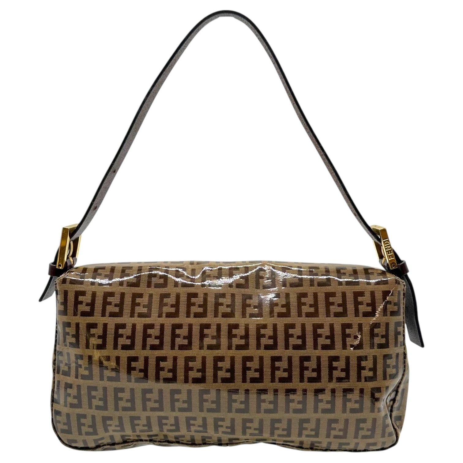 Fendi Tan Zucchino Monogram Coated Canvas Baguette Bag - Outfit Repeater
