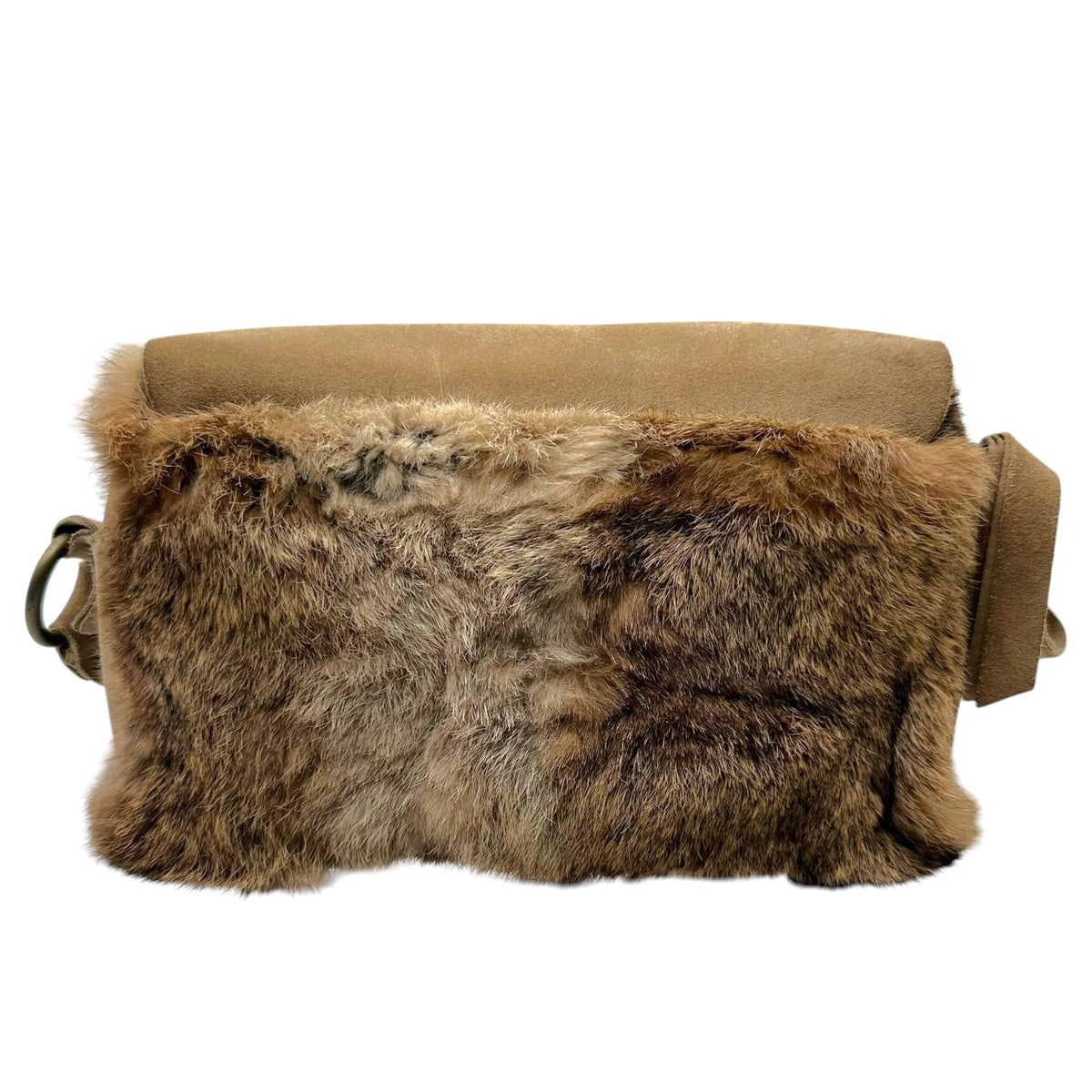 Dolce & Gabbana Rabbit Fur Suede Crossbody Bag
