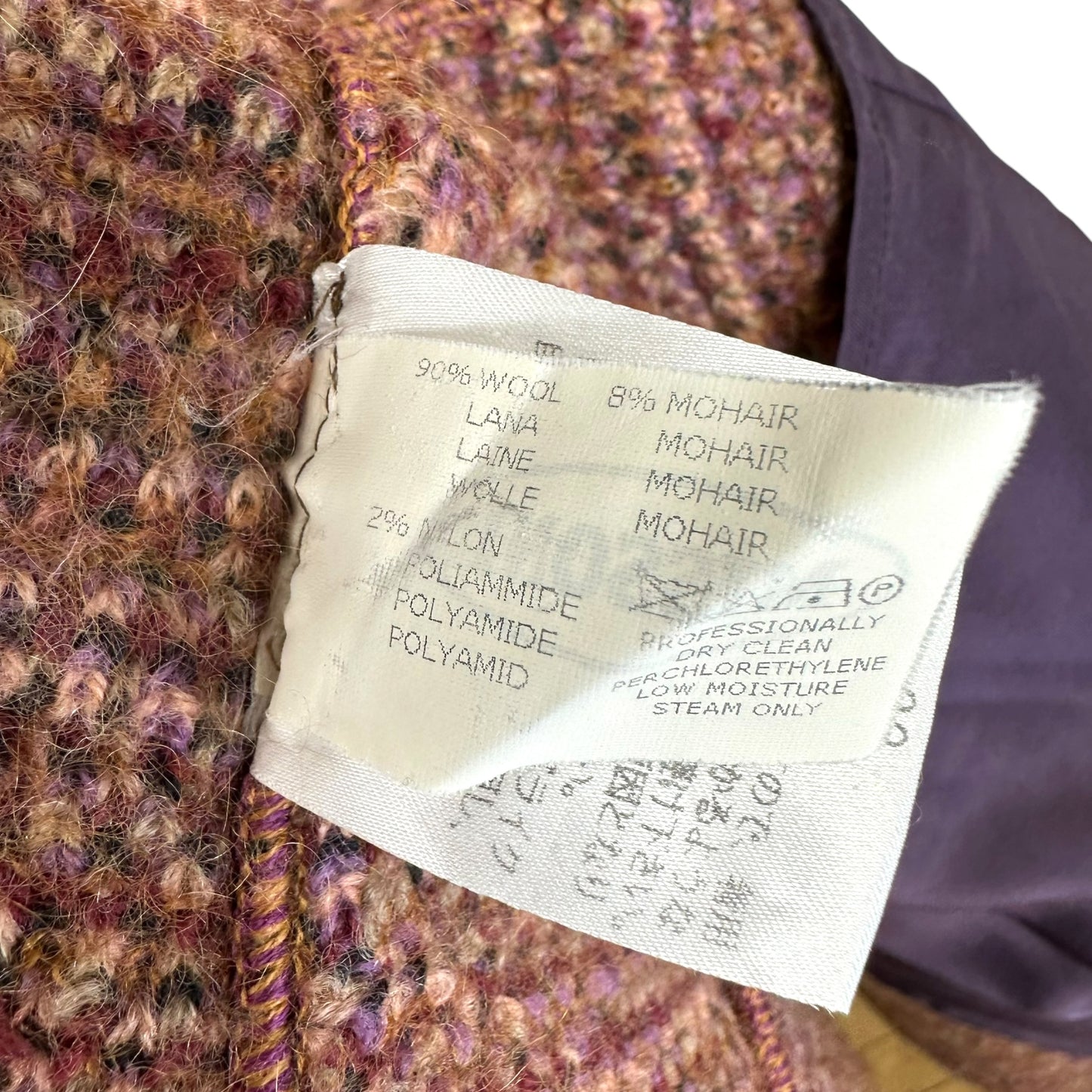 Missoni Pink & Purple Patterned Wool Knit 3/4 Sleeve Jacket
