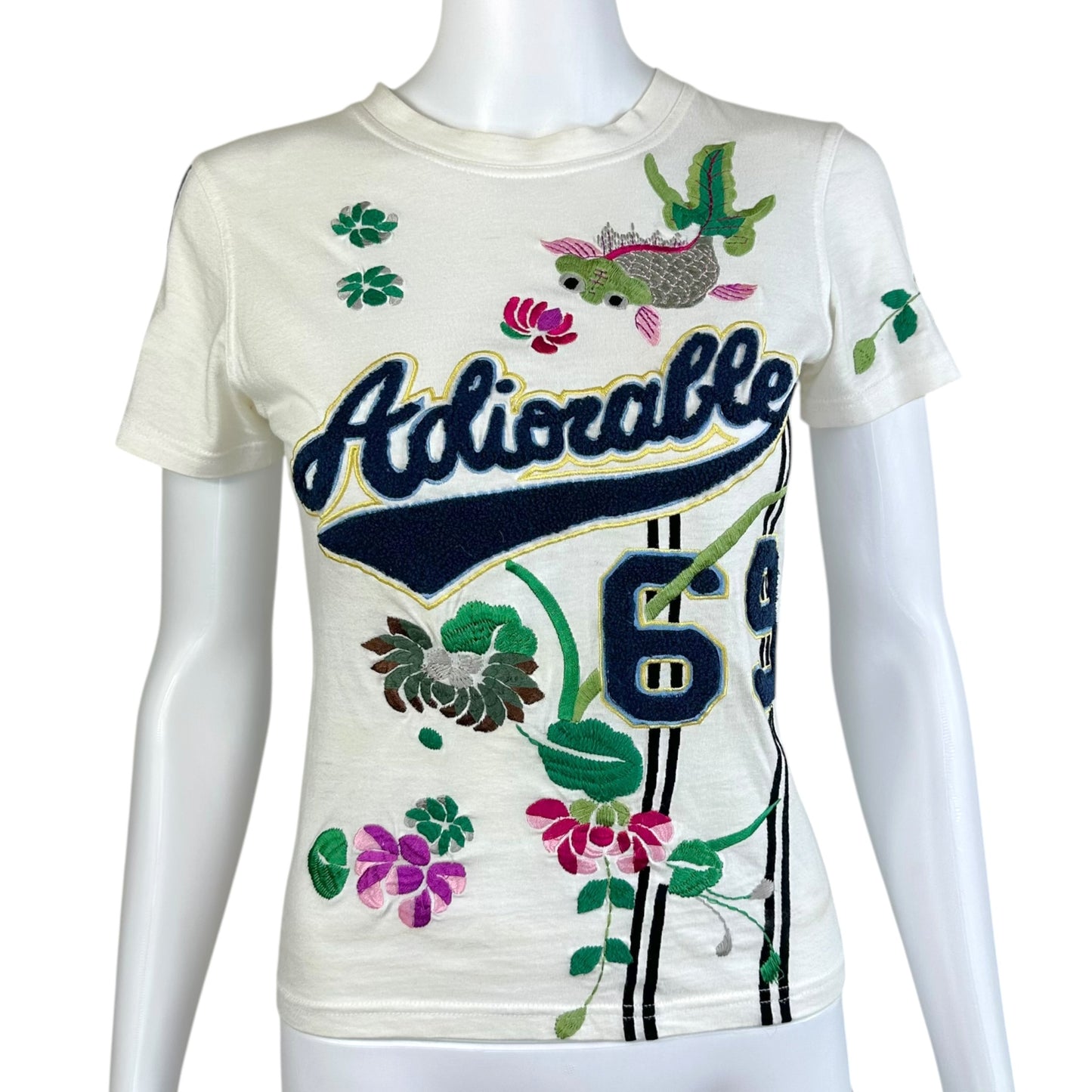 Christian Dior Embroidered T-Shirt White Crew Neck