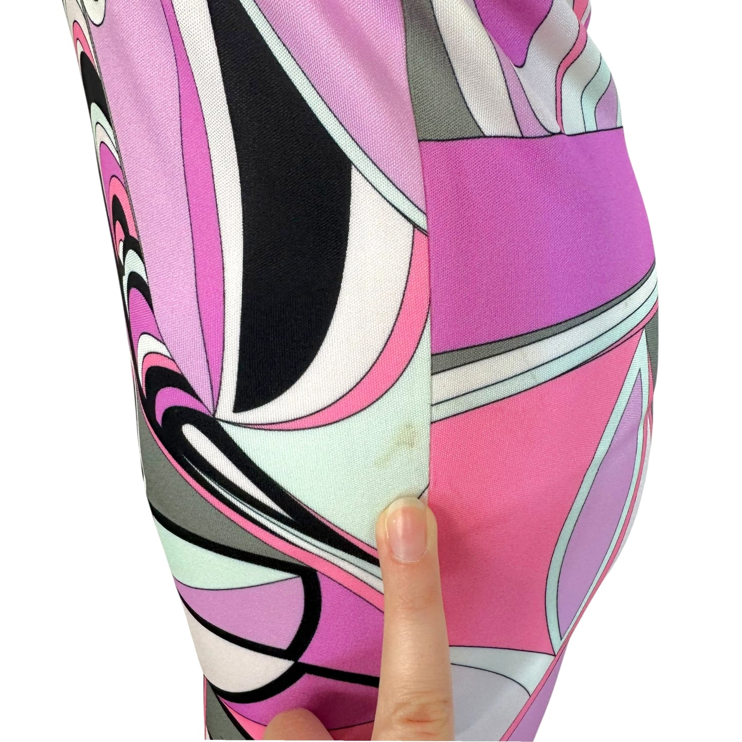 Emilio Pucci Pink & Purple Printed Silk Knit Strapless Maxi Dress