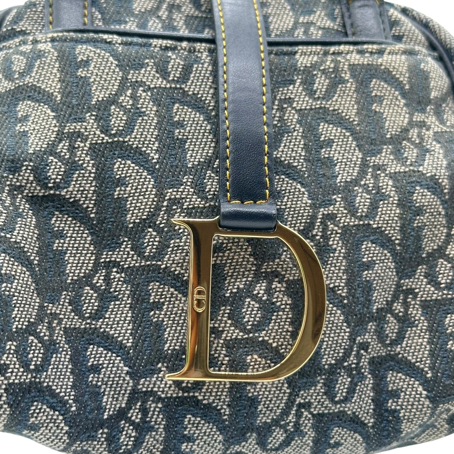 Christian Dior Navy Blue Trotter Monogram Mini Bowler Bag