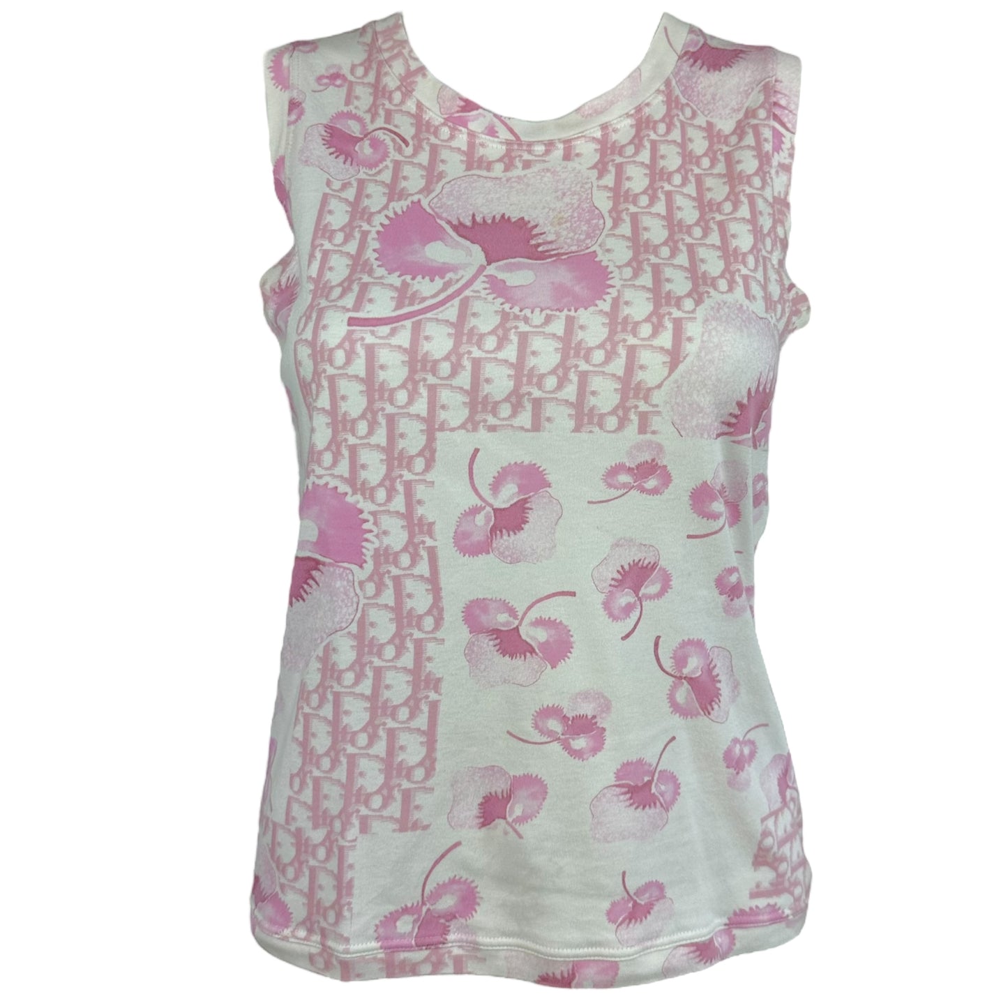 Christian Dior S/S 2005 Pink Monogram Floral Tank Top - Outfit Repeater