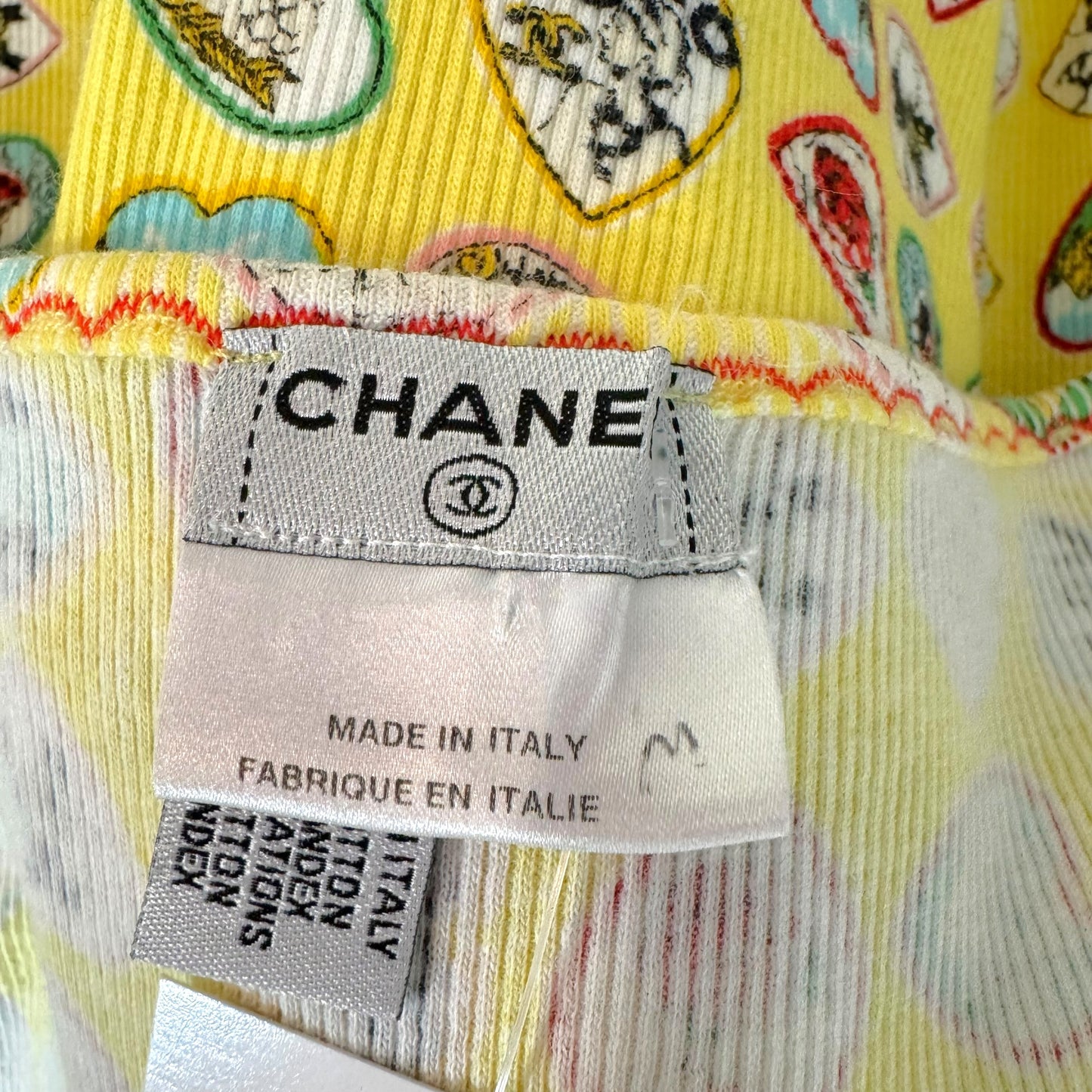 Chanel Spring 2006 Valentines Day Yellow Heart Print Babydoll Top