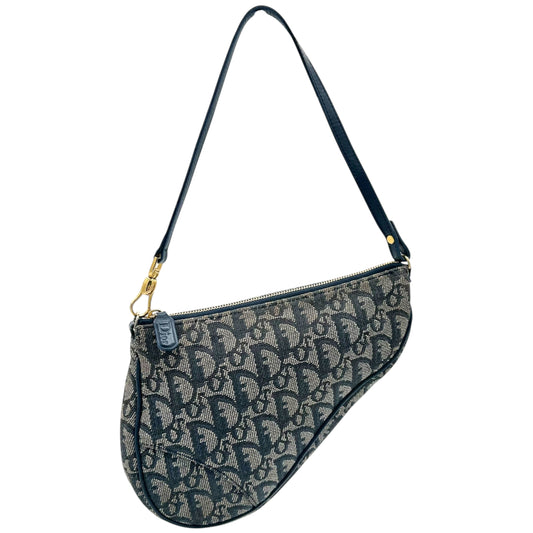 Christian Dior Blue Trotter Monogram Small Saddle Bag