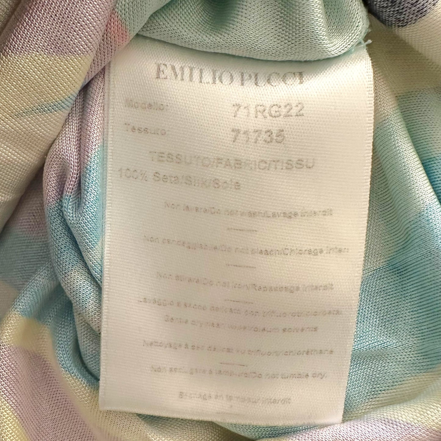 Emilio Pucci Blue & Pink Embellished Silk Midi Dress