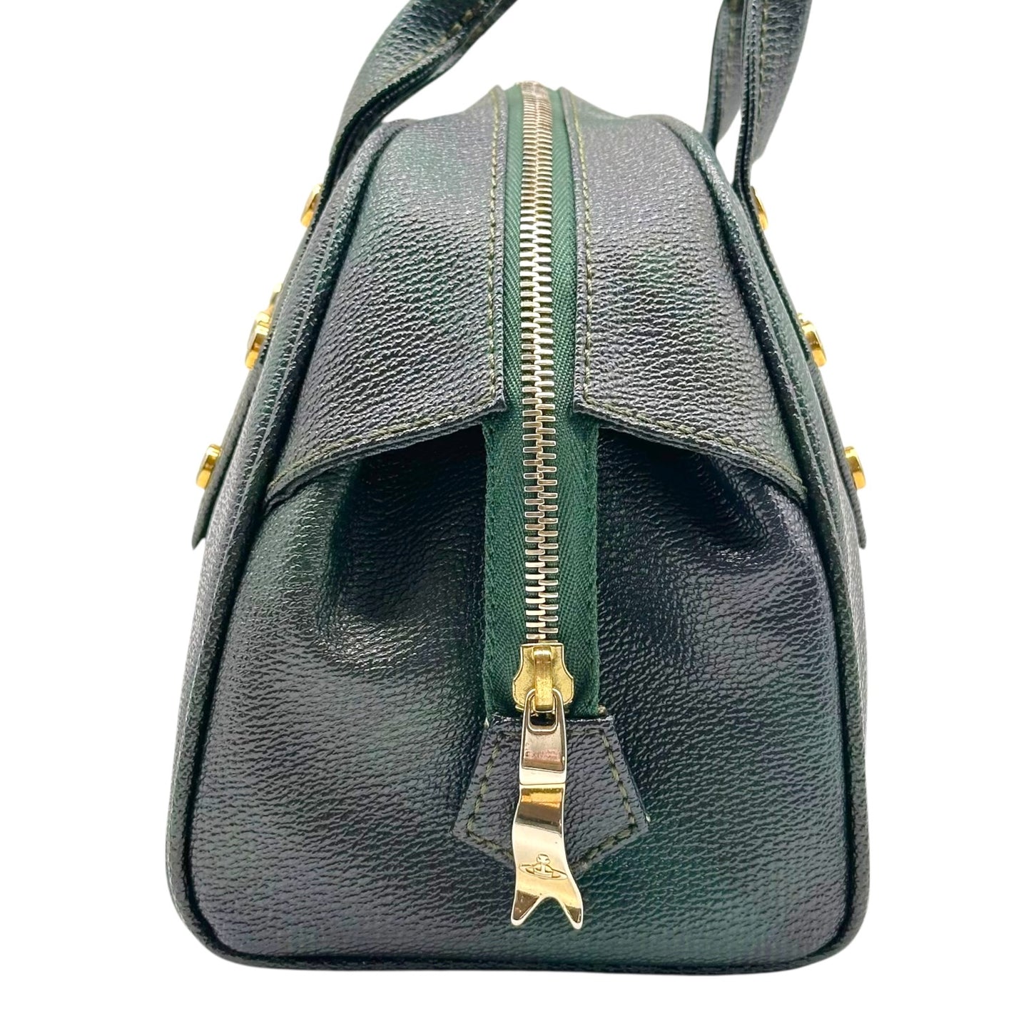 Vivienne Westwood Derby Handbag Green Navy Tartan Print