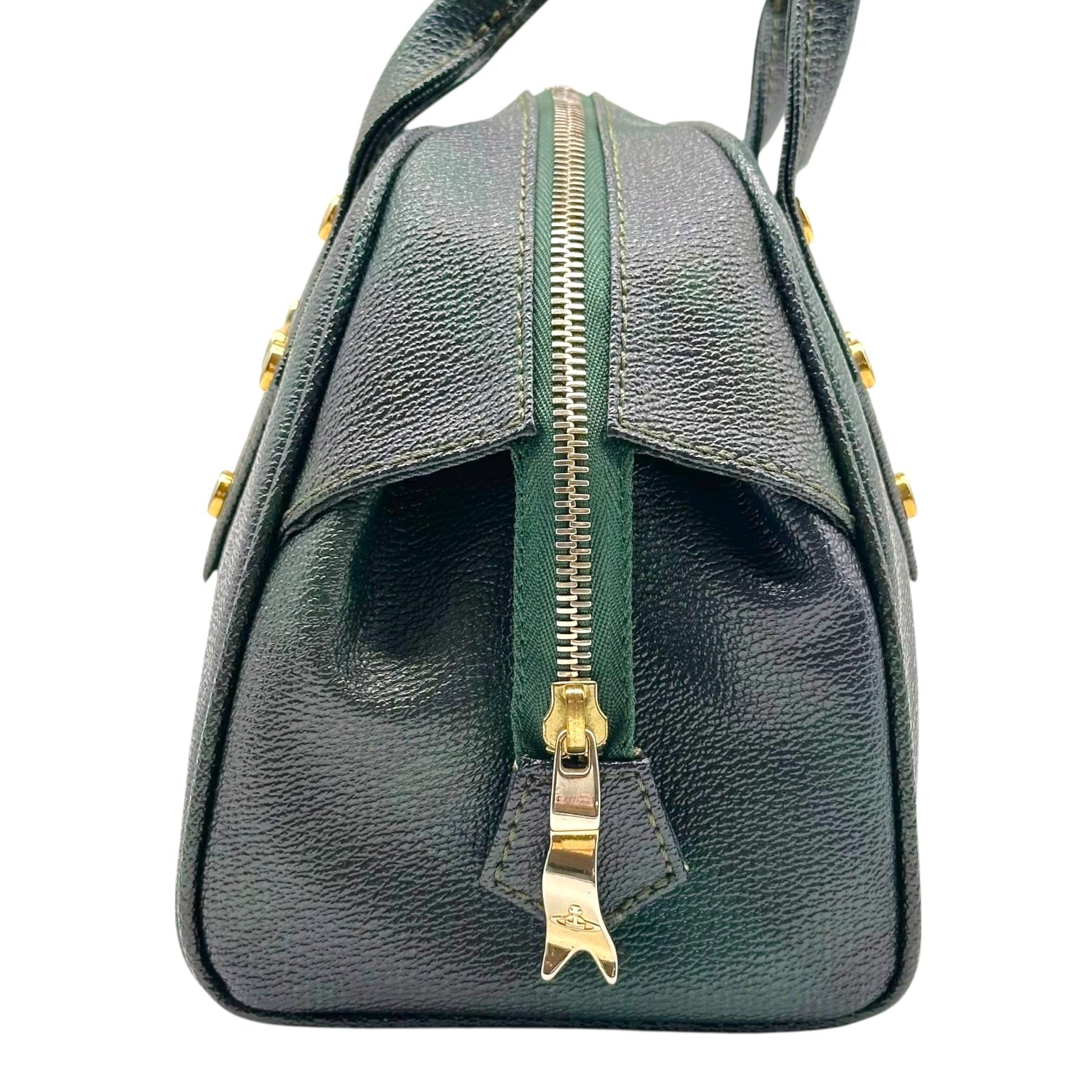 Vivienne Westwood Derby Handbag Green Navy Tartan Print
