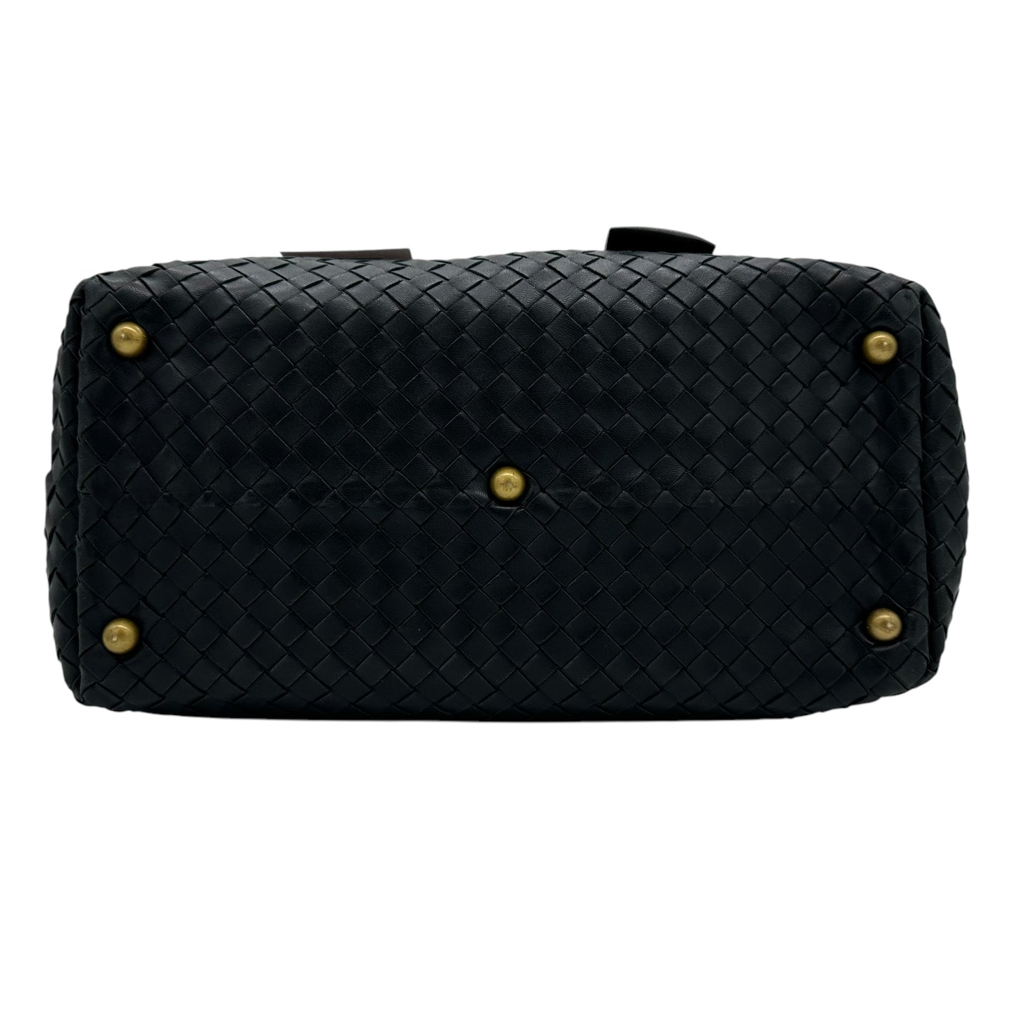 Bottega Veneta Black Leather Woven Boston Bag - Outfit Repeater