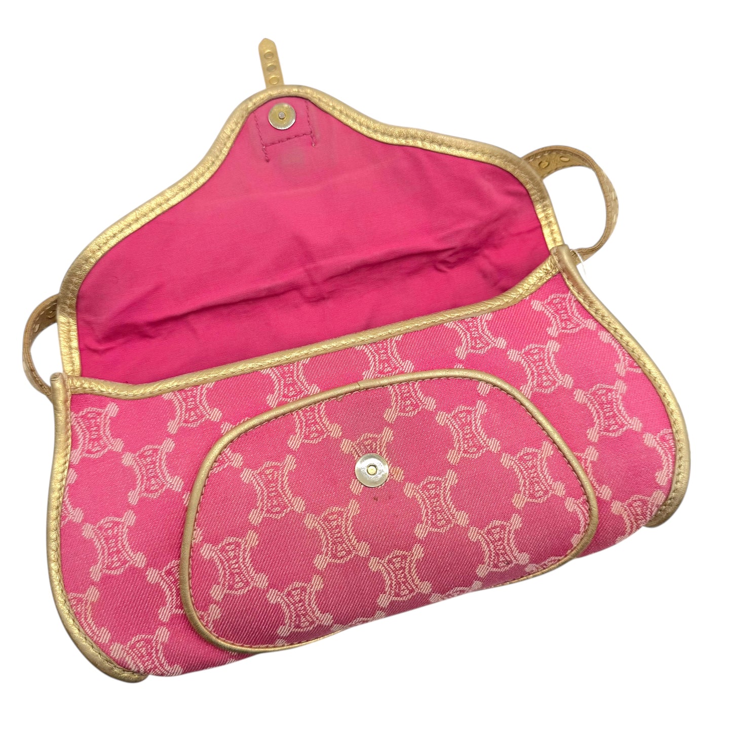 Celine Pink Denim Triomphe Monogram Poulbot Bag - Outfit Repeater