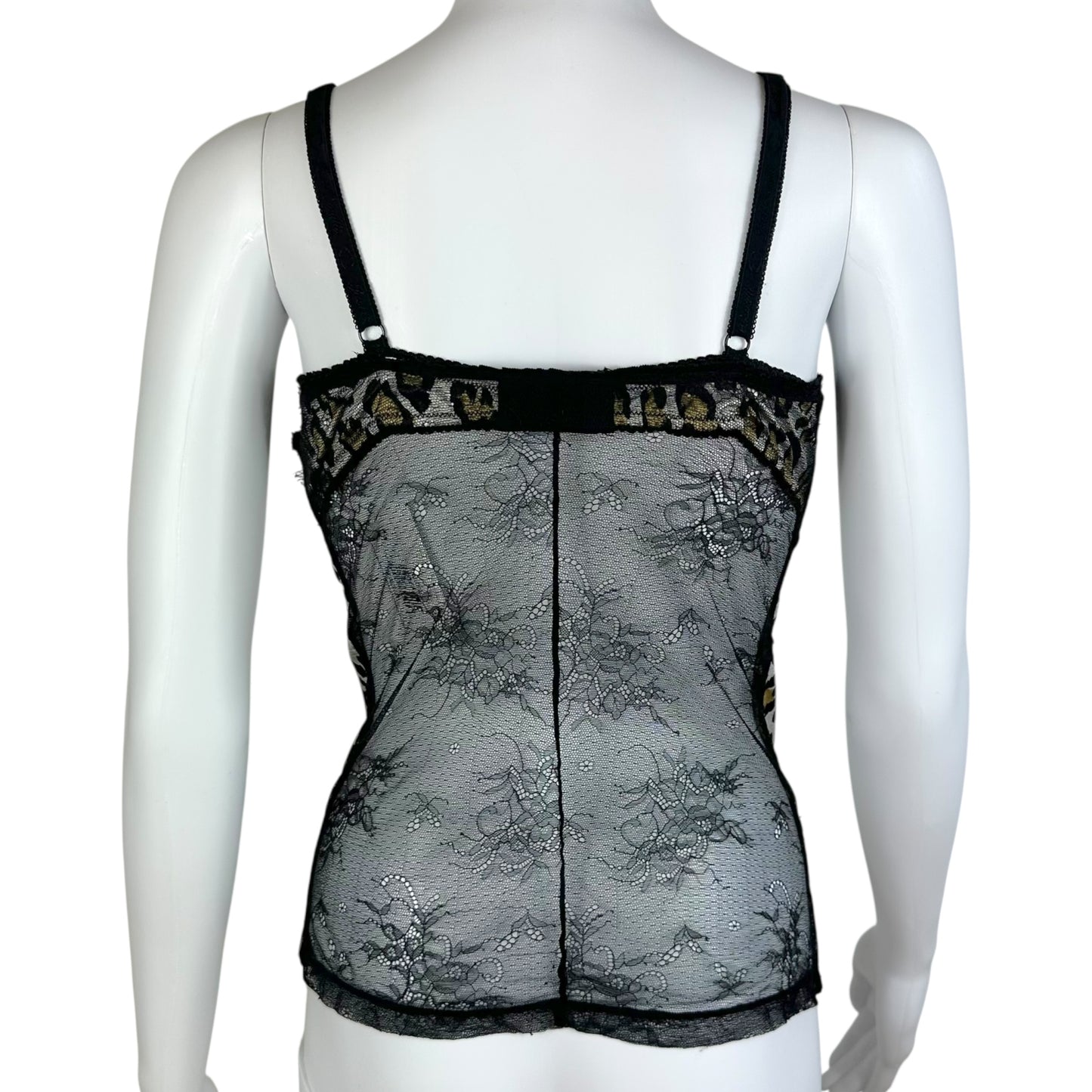 Just Cavalli Roberto Cavalli Leopard Print Lace Back Bustier Top