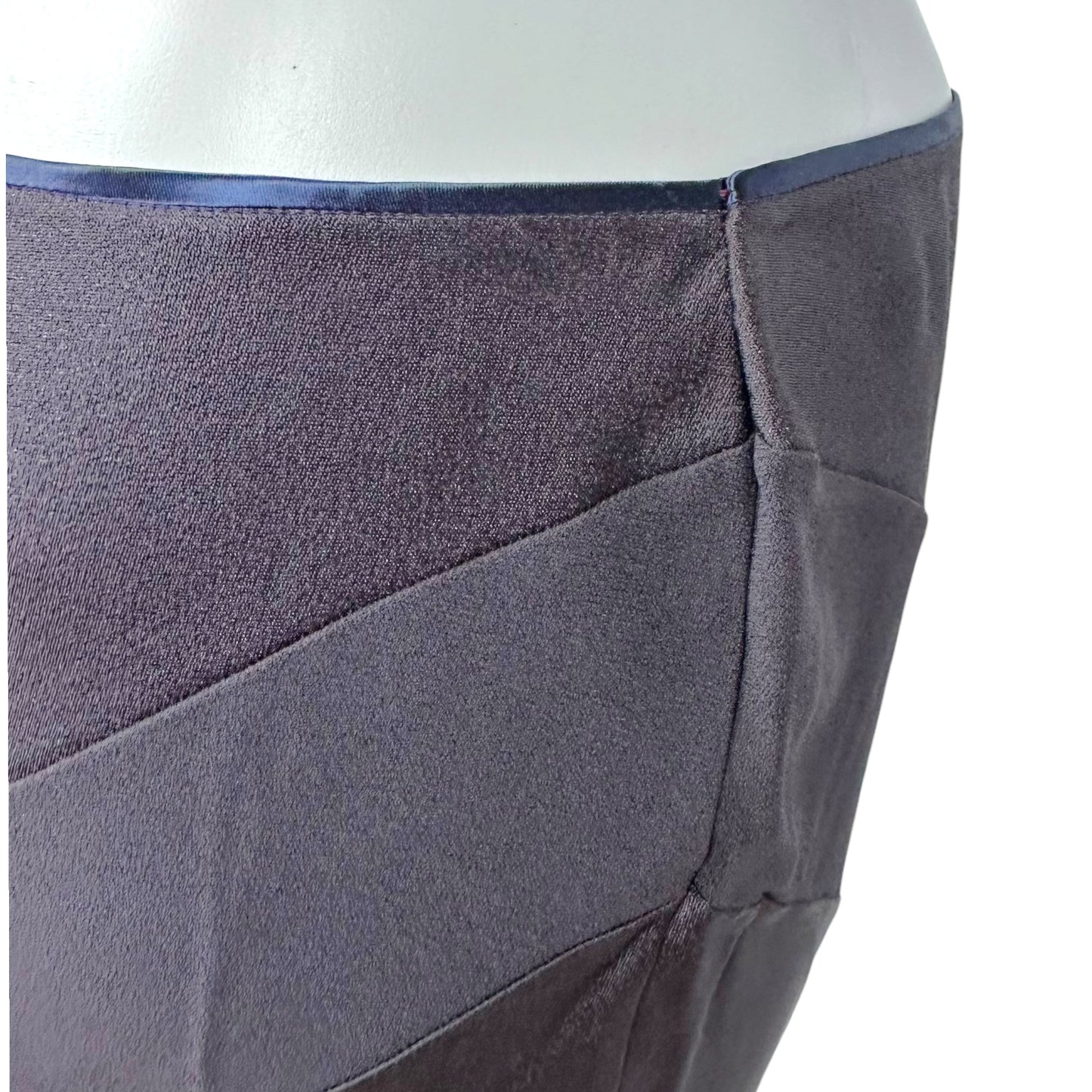 John Galliano Spring 2001 Deep Purple Paneled Satin Maxi Skirt