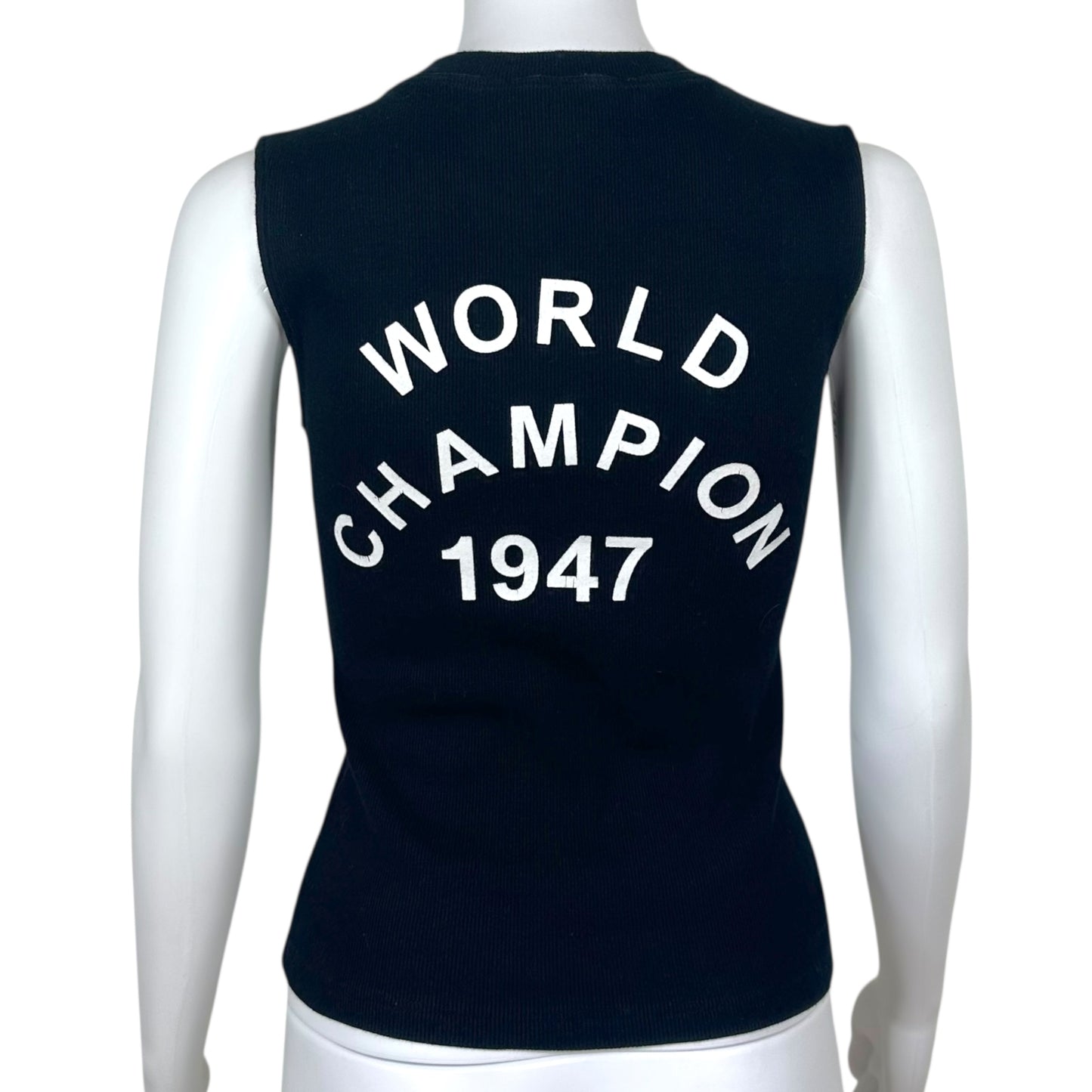 Christian Dior F/W 2003 J'Adore Dior Black & White Ribbed Tank Top