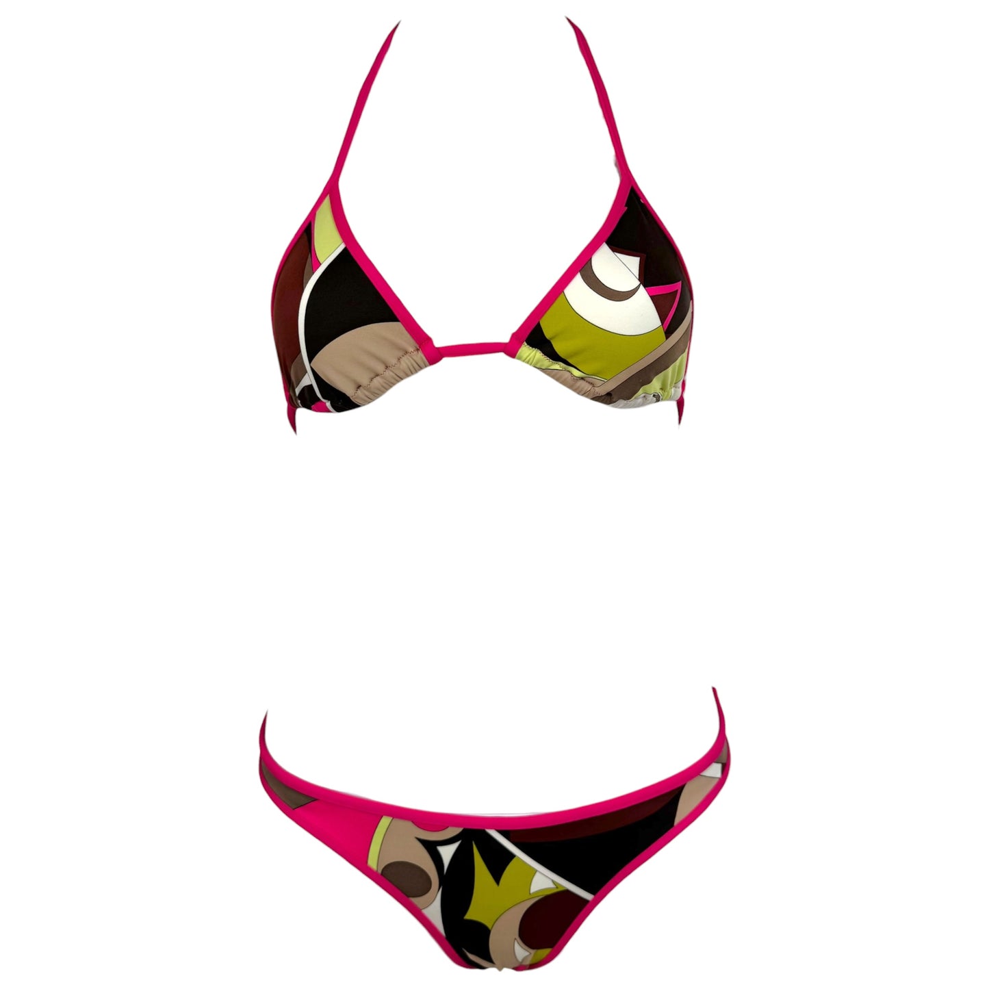 Emilio Pucci Pink & Brown Printed Bikini Set NEW