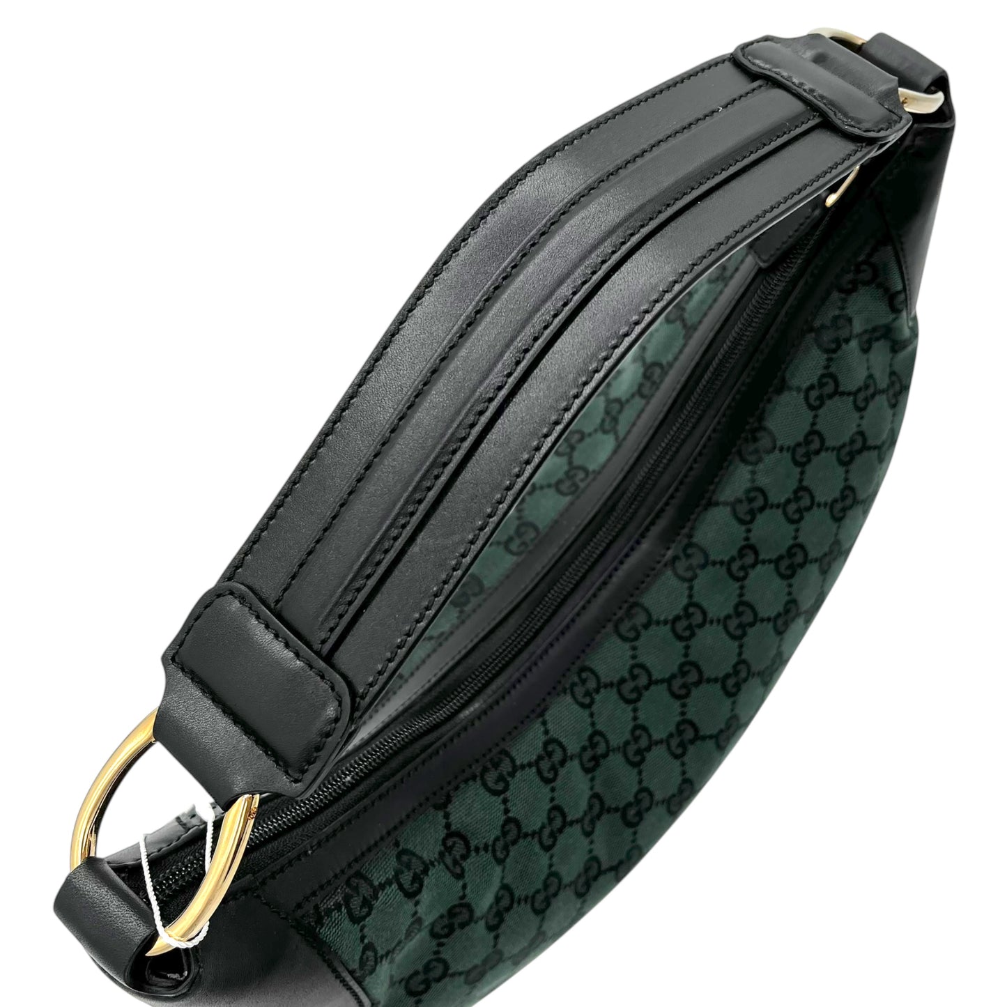 Gucci Forest Green Monogram Crescent Shoulder Bag