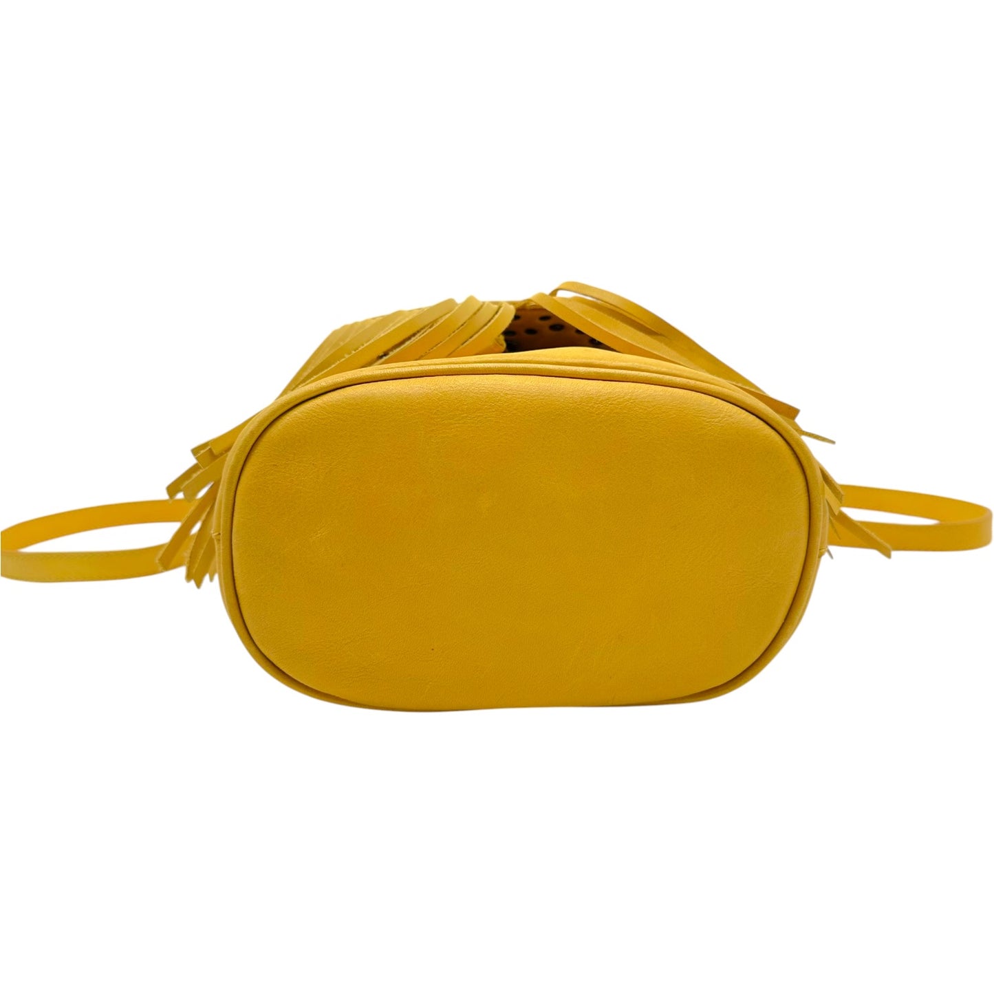 Roberto Cavalli Yellow Fringe Trim Studded Crossbody Bag