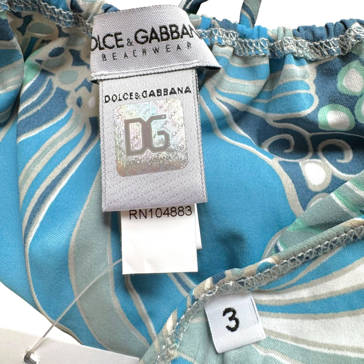 Dolce & Gabbana Blue Printed Bikini Set