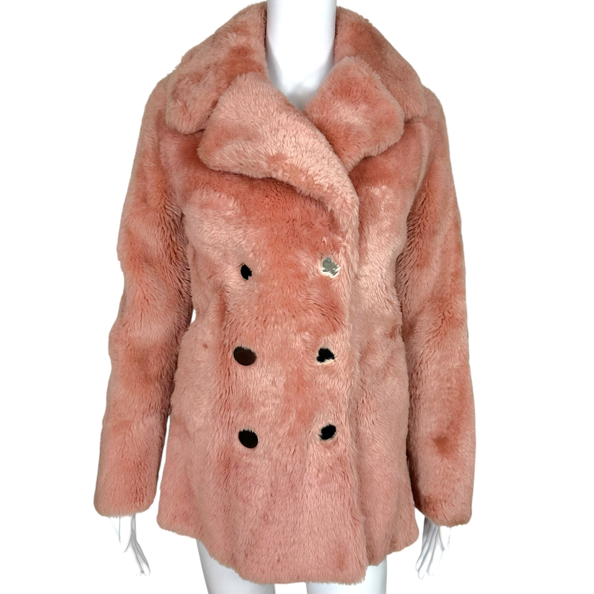 Gucci Pink Shearling Fur Coat