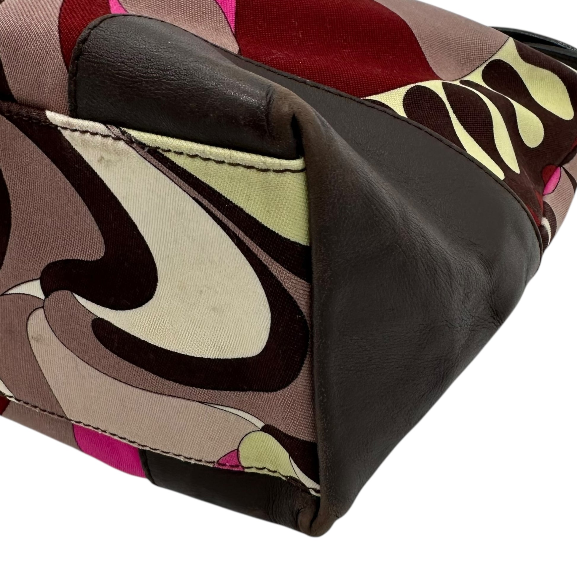 Emilio Pucci Pink & Brown Printed Shoulder Bag - Outfit Repeater