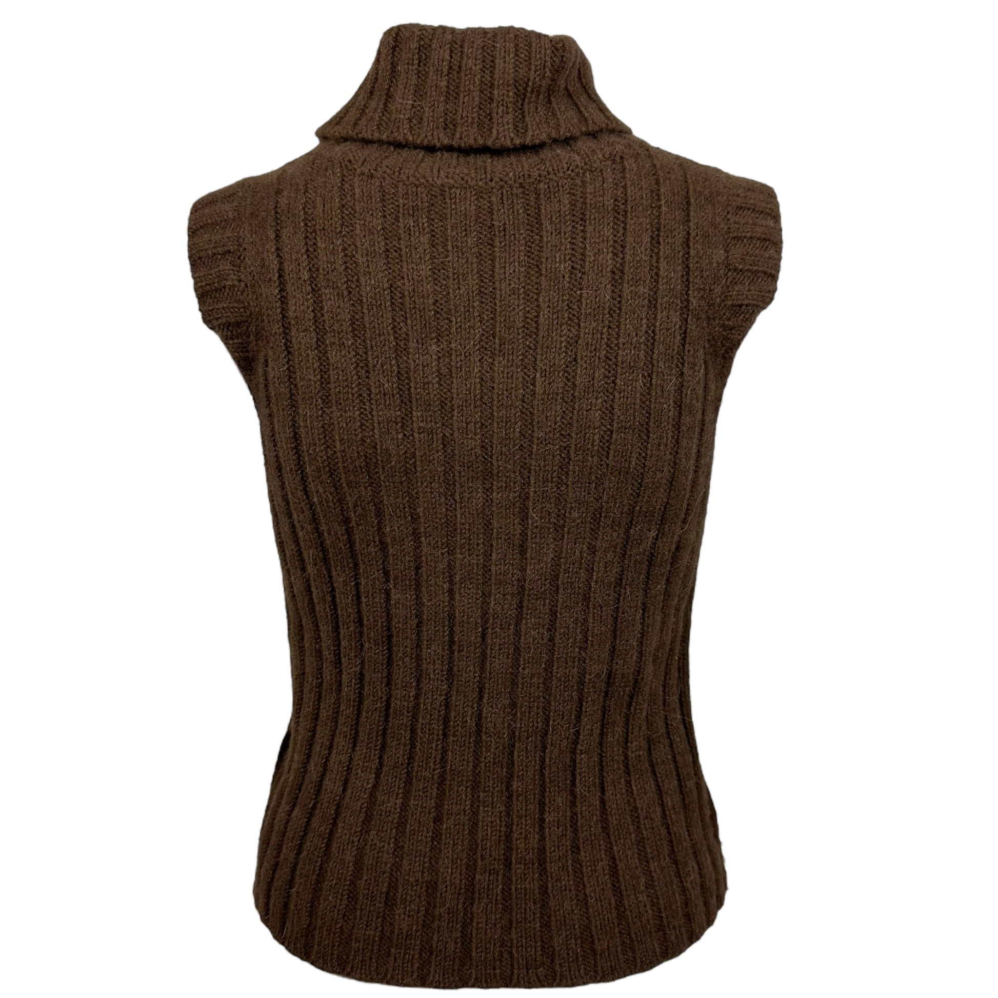 Balenciaga Brown Knit Sleeveless Turtleneck - Outfit Repeater