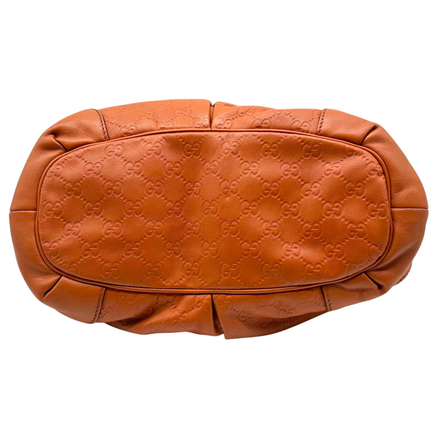 Gucci Orange Embossed Monogram Sukey Tote Bag