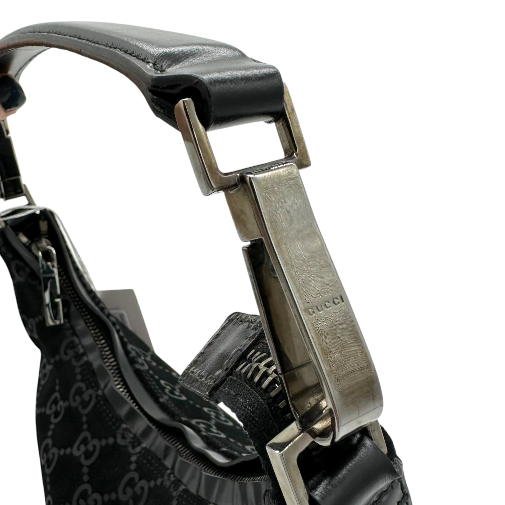 Gucci Black Suede Monogram Shoulder Bag - Outfit Repeater