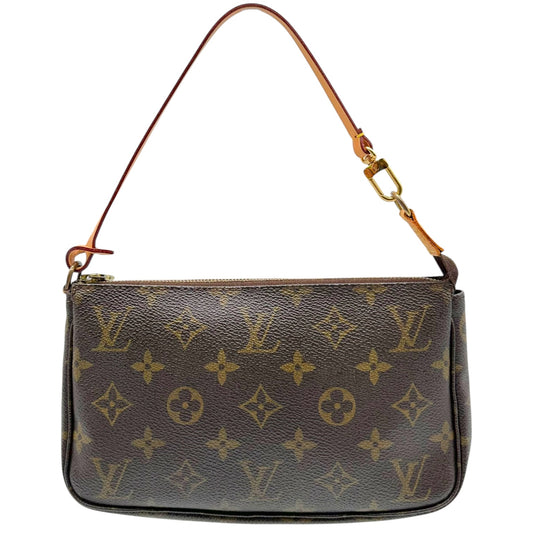 Louis Vuitton Monogram Pochette Bag Brown Tan