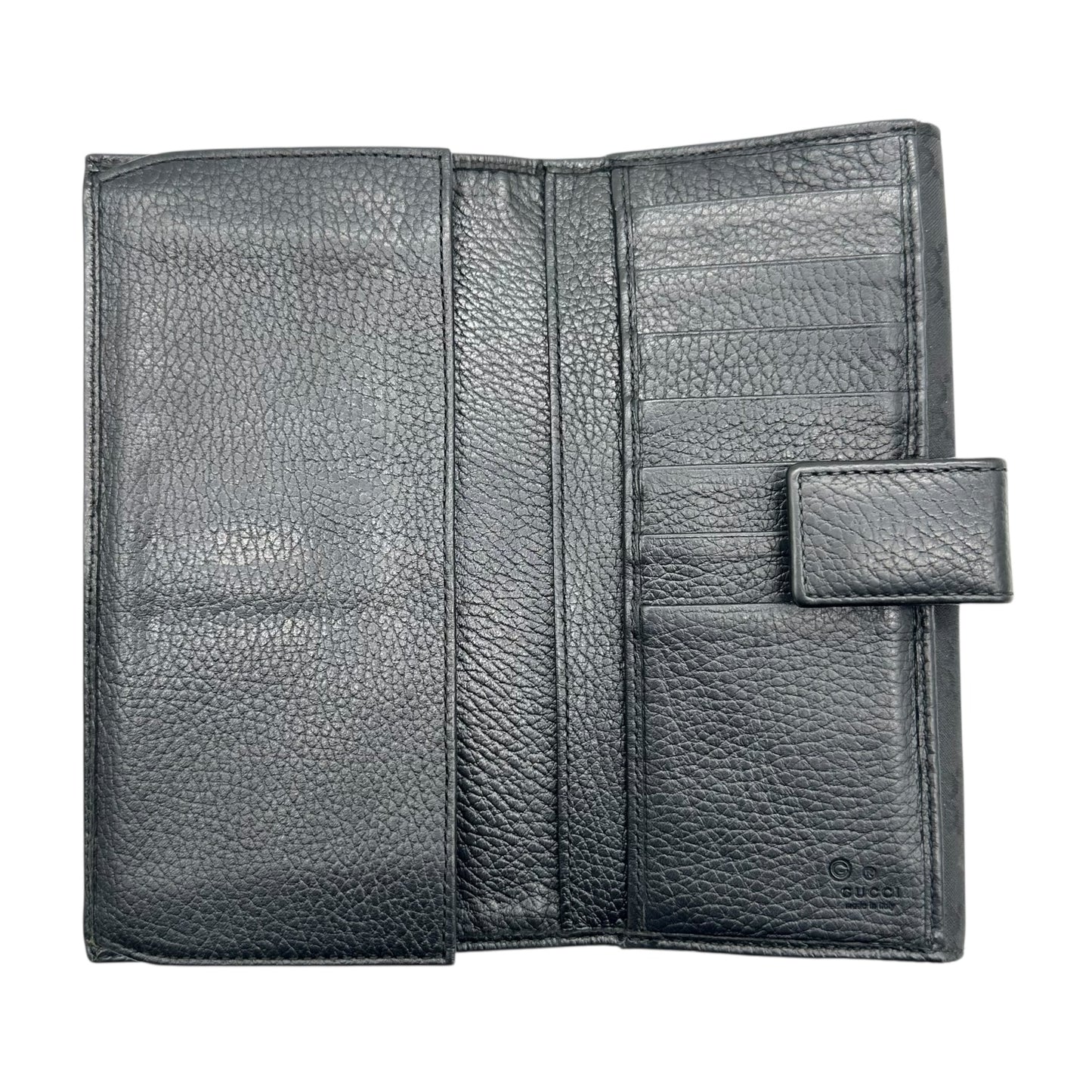 Gucci Black Monogram Logo Snap Long Wallet - Outfit Repeater
