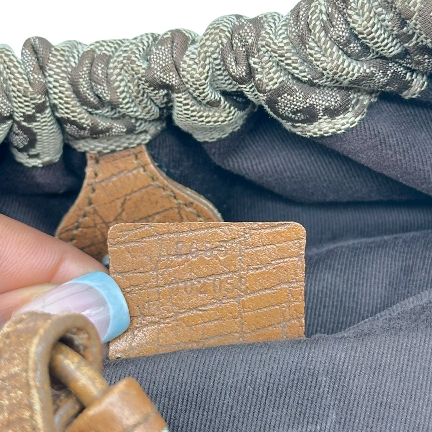 Gucci Tan Monogram Ruched Handbag