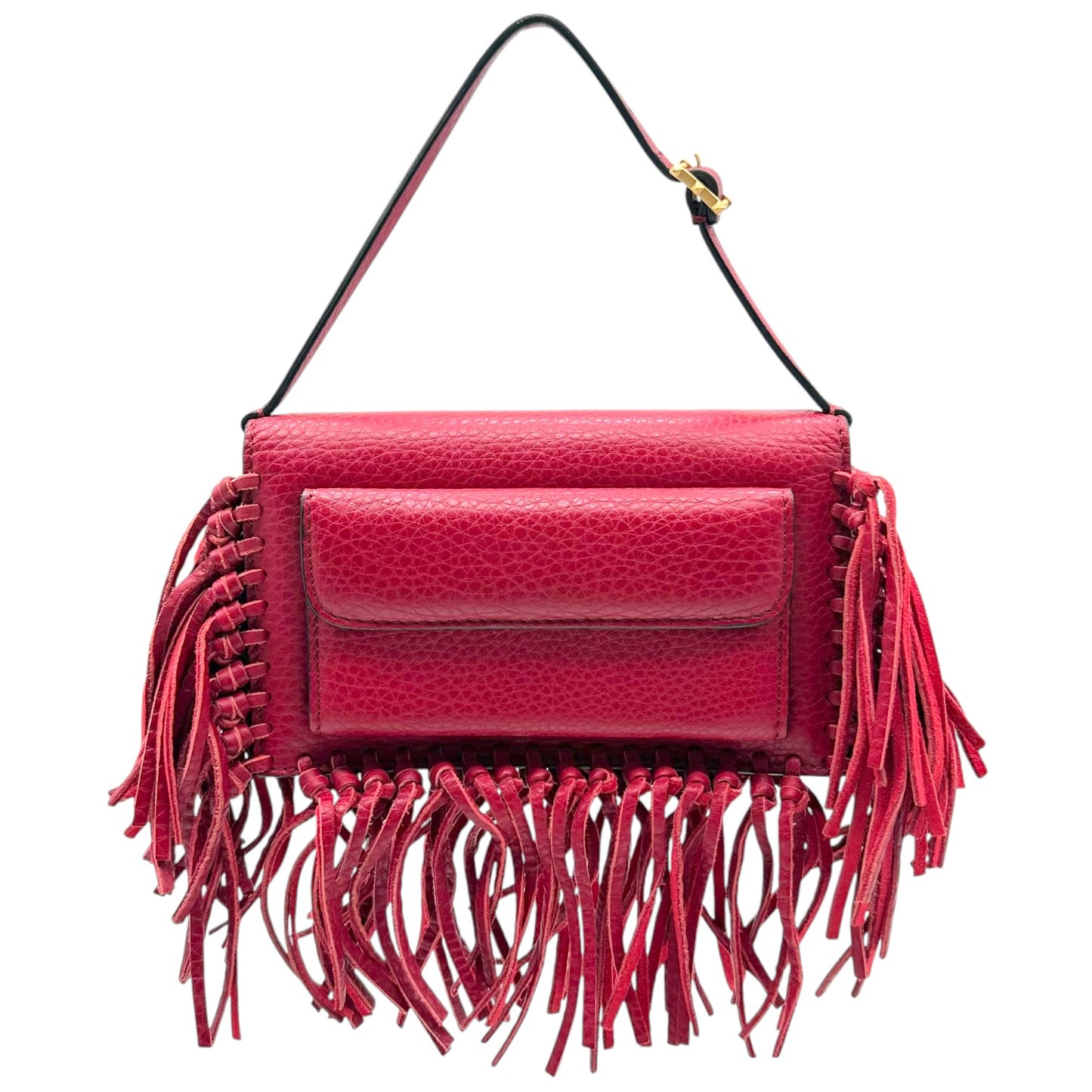 Valentino Red Fringe Trim Handbag