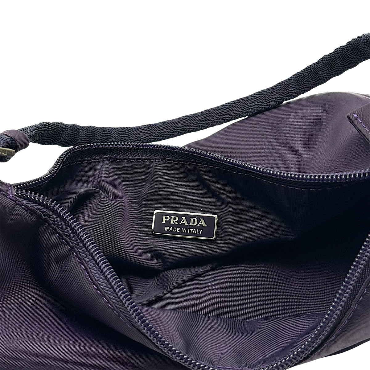 Prada Dark Purple Nylon Pochette Bag