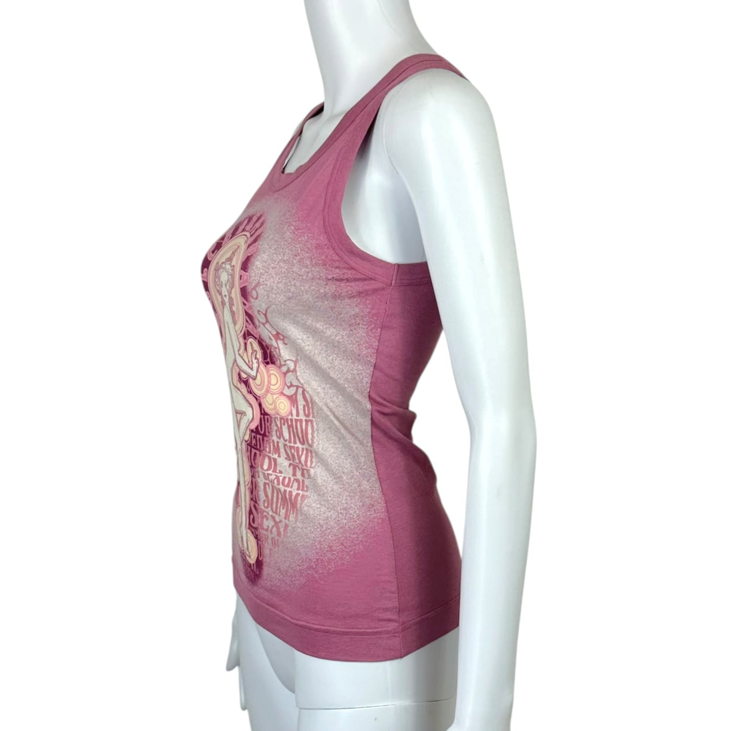 Dolce & Gabbana F/W 2002 Pink Naked Lady Graphic Tank NEW