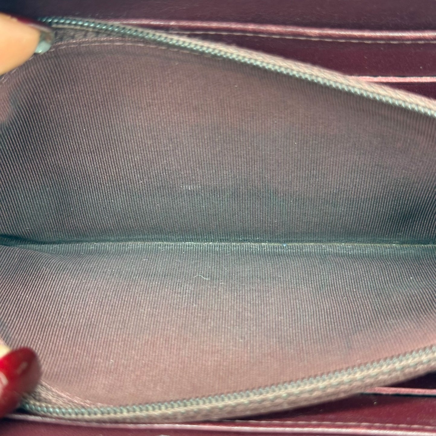 Chanel Burgundy Patent Matelasse Quilted Long Wallet - Outfit Repeater