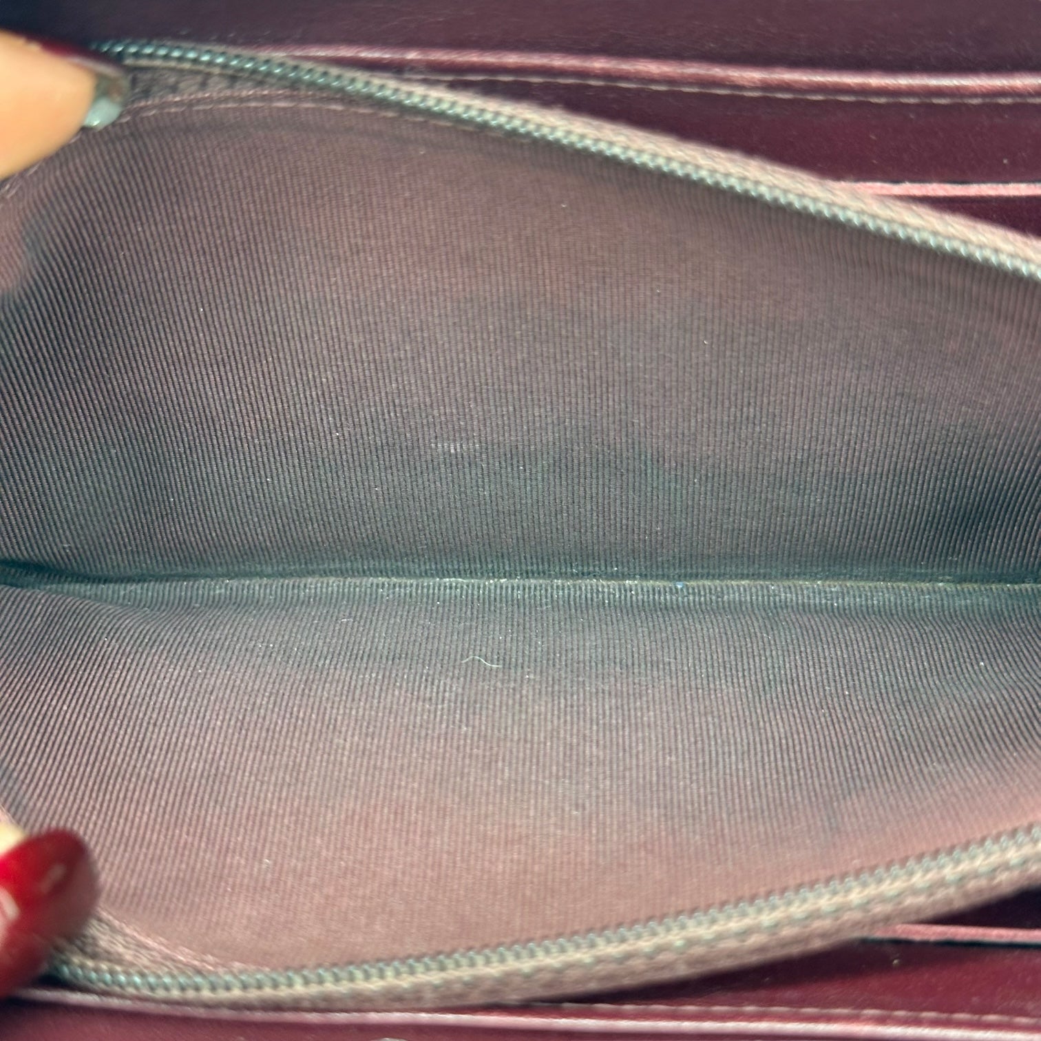 Chanel Burgundy Patent Matelasse Quilted Long Wallet - Outfit Repeater