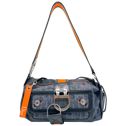 Christian Dior Navy Trotter Monogram Flight Bag