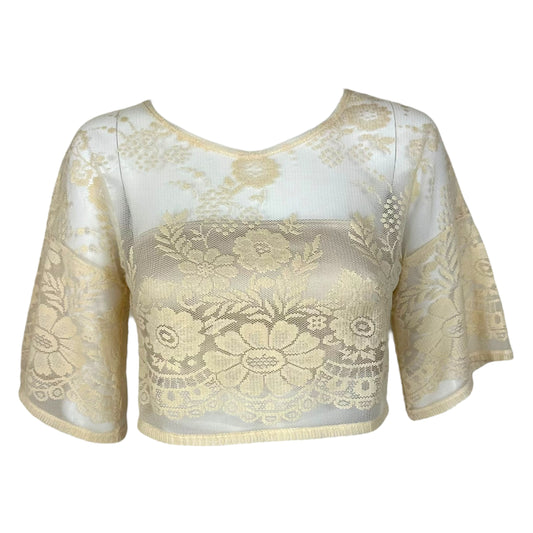 D&G Dolce & Gabbana 90's Ivory Lace Blouse & Bandeau Set