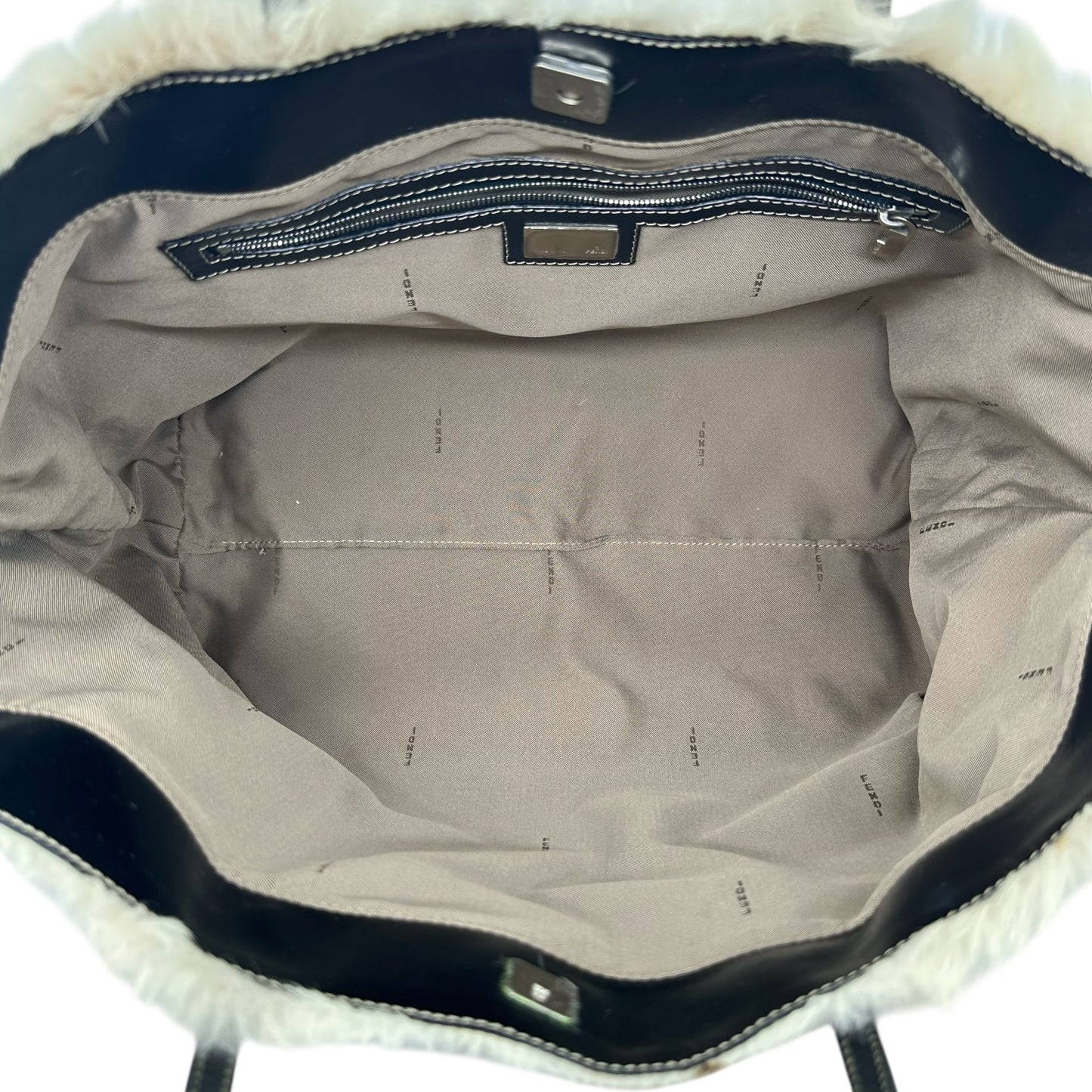 Fendi 'Lynx' Dyed Rabbit Fur Tote Bag