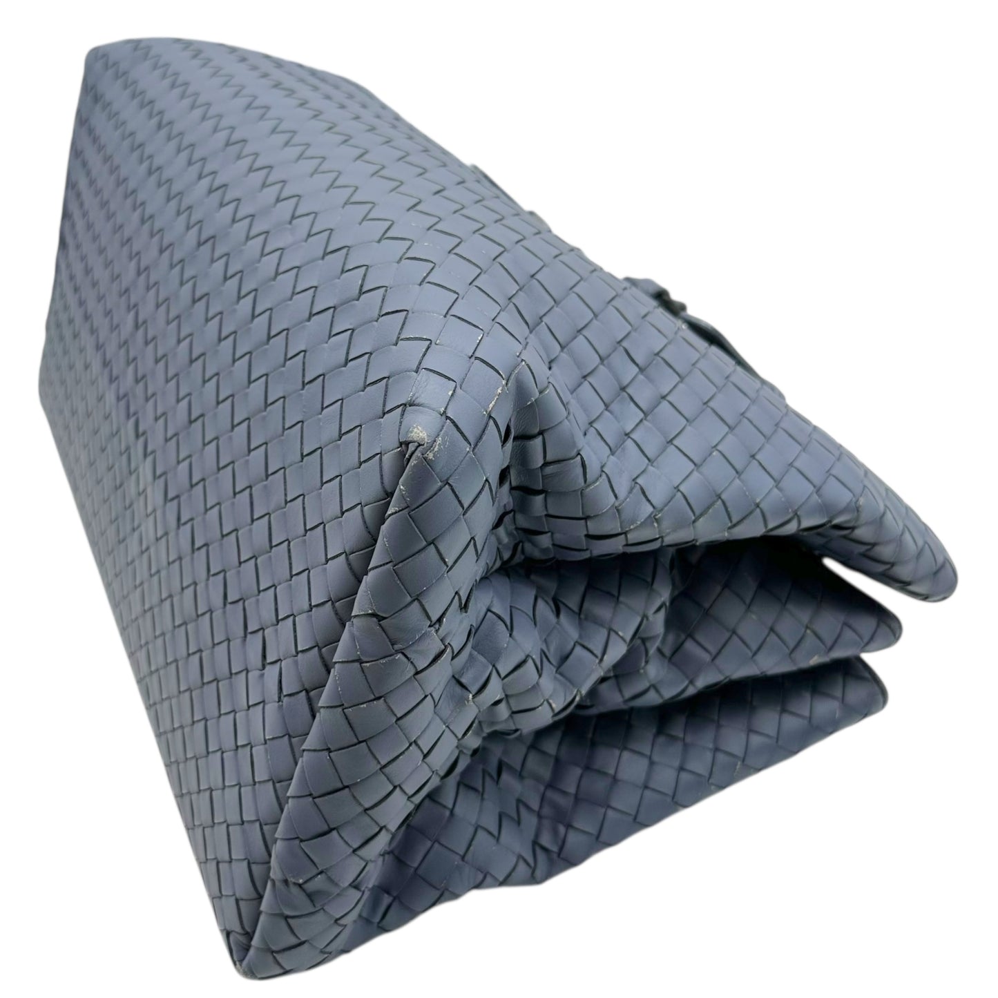 Bottega Veneta Dusty Blue Intrecciato Leather Roma Tote Bag