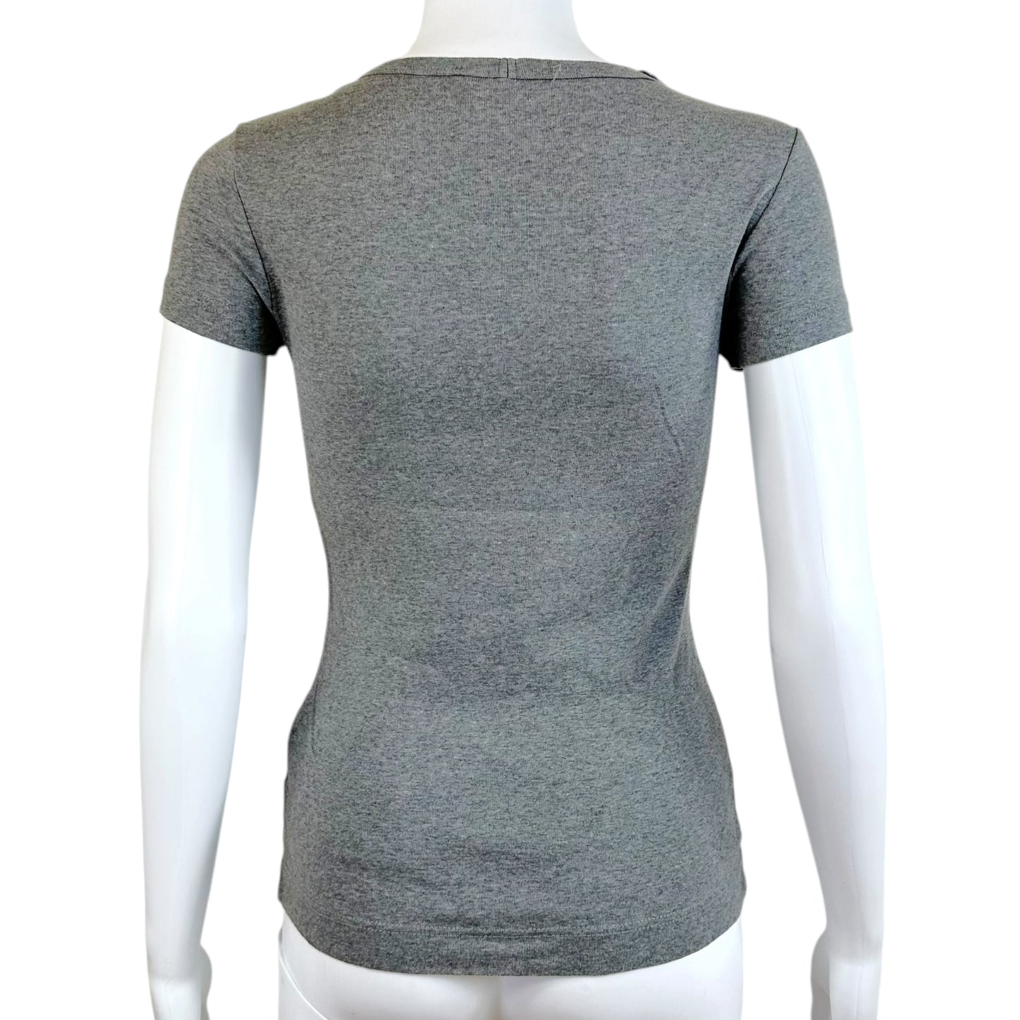Dolce & Gabbana Gray Yellow Logo Crest Graphic T-Shirt
