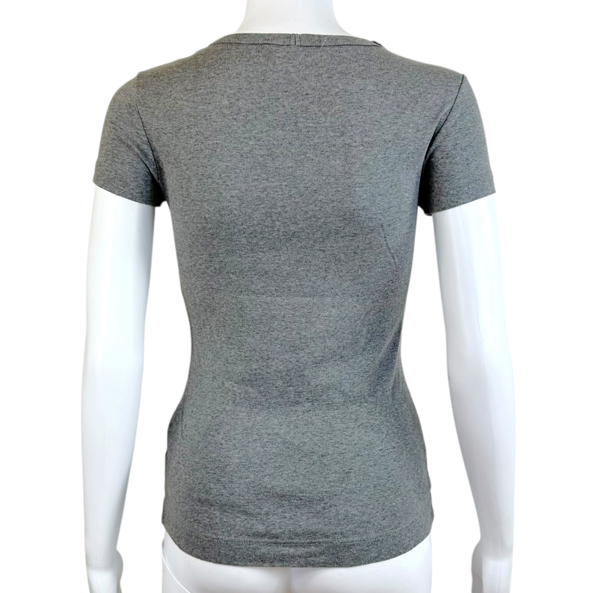 Dolce & Gabbana Gray Yellow Logo Crest Graphic T-Shirt