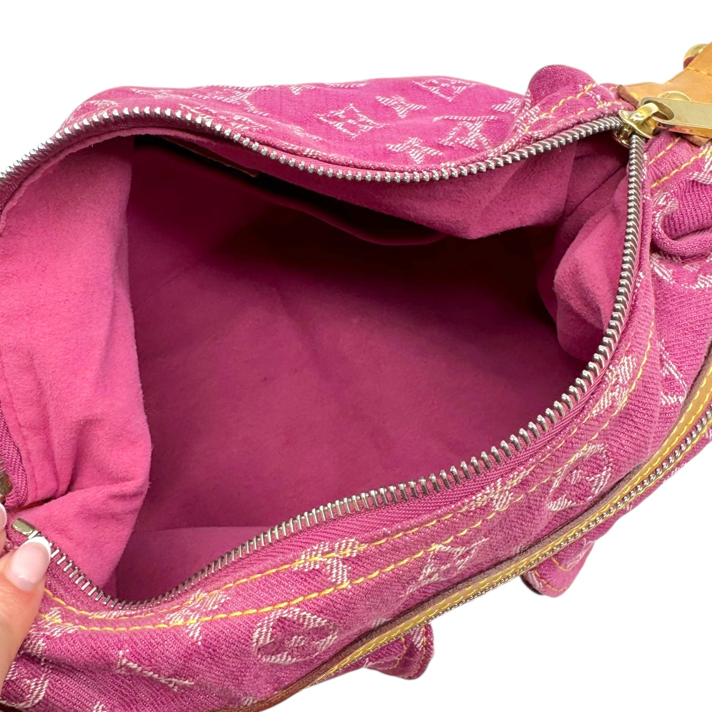 Louis Vuitton Pink Denim Monogram Baggy PM Crossbody Bag - Outfit Repeater