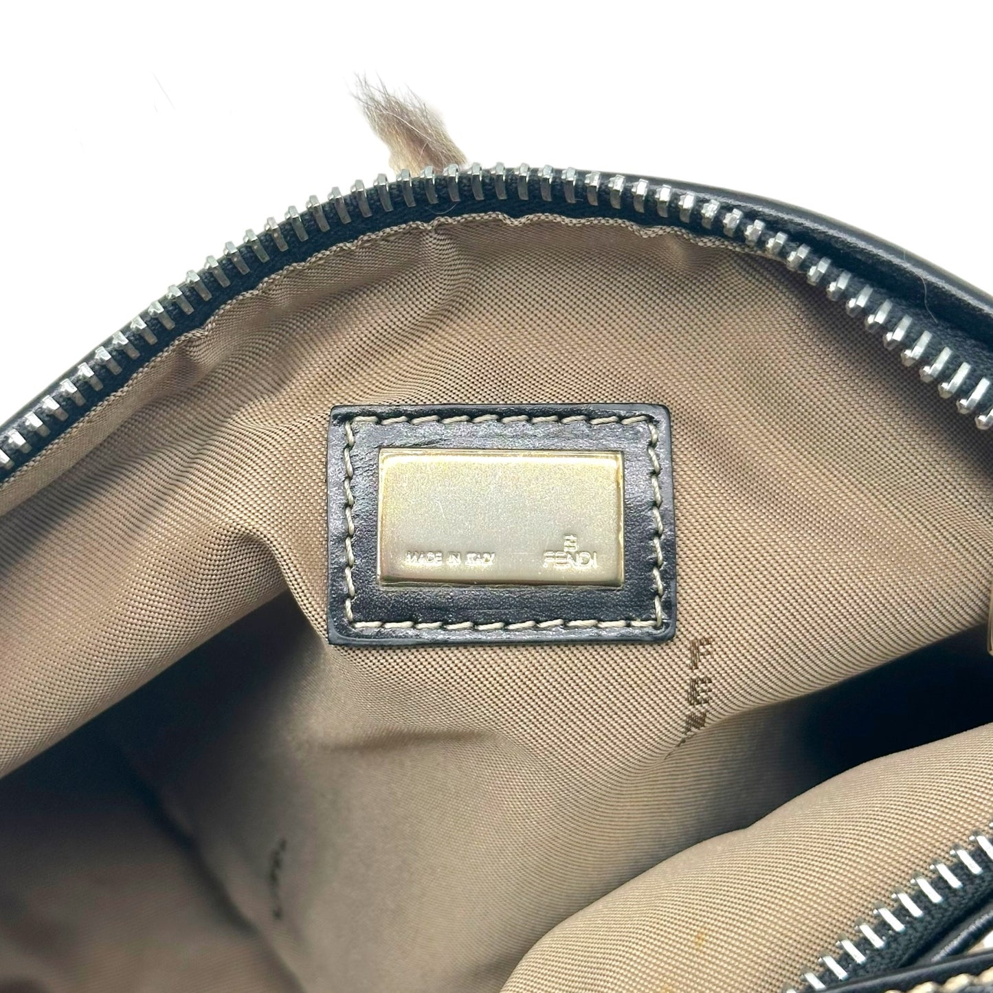 Fendi Pochette Bag White Spotted Rabbit Fur