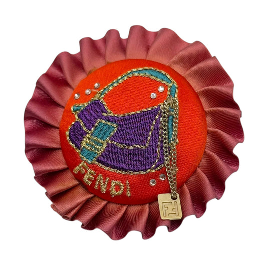 Fendi Baguette Rhinestone Pin Brooch